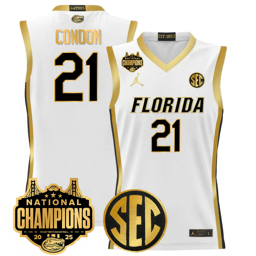 UF 2025 National Champions Basketball Jersey - Stitched