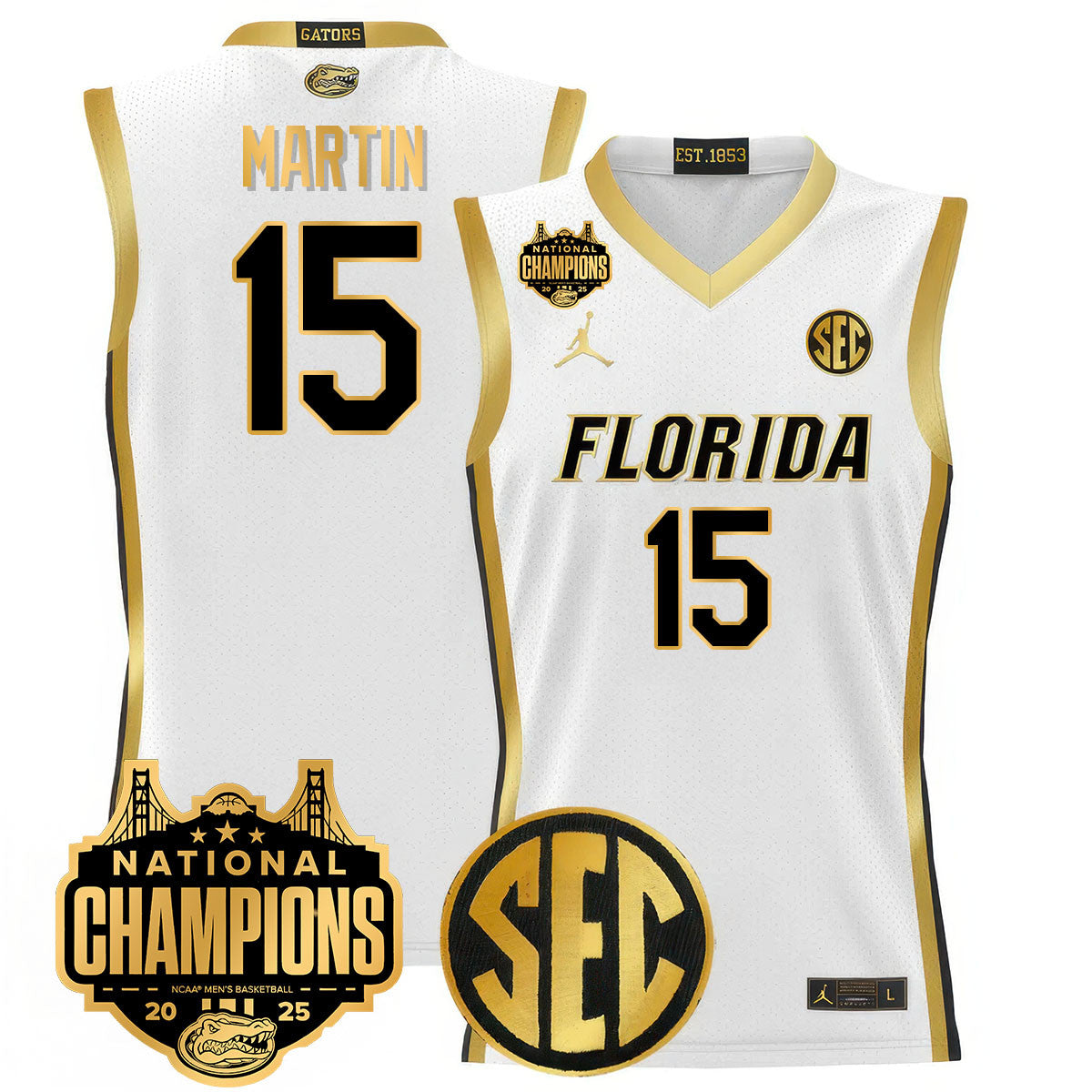 UF 2025 National Champions Basketball Jersey - Stitched