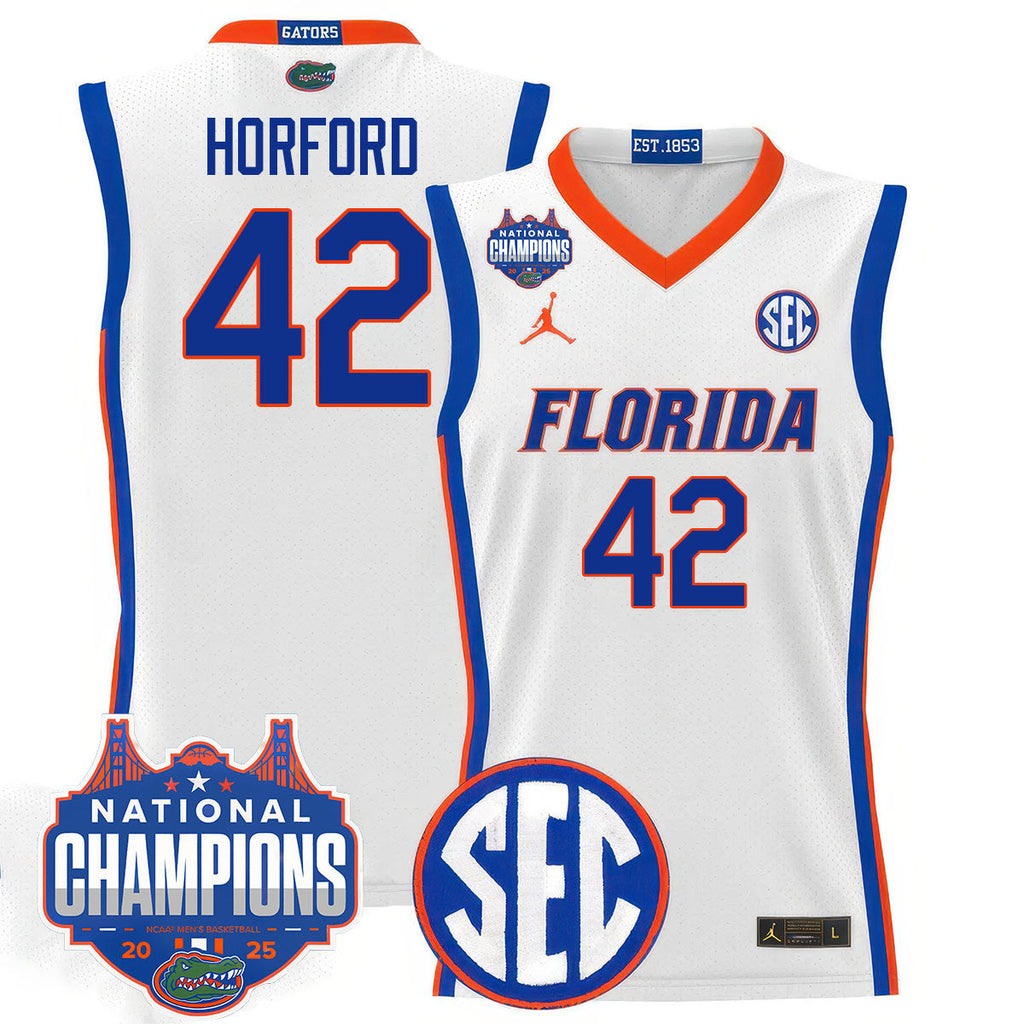 UF 2025 National Champions Basketball Jersey - Stitched