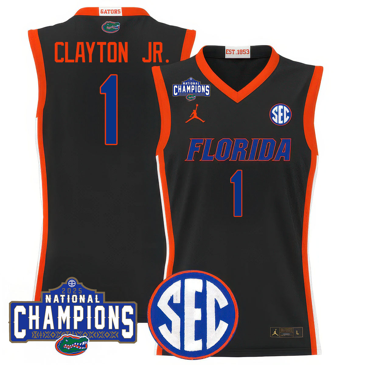 UF 2025 National Champions Basketball Jersey N1 - Stitched