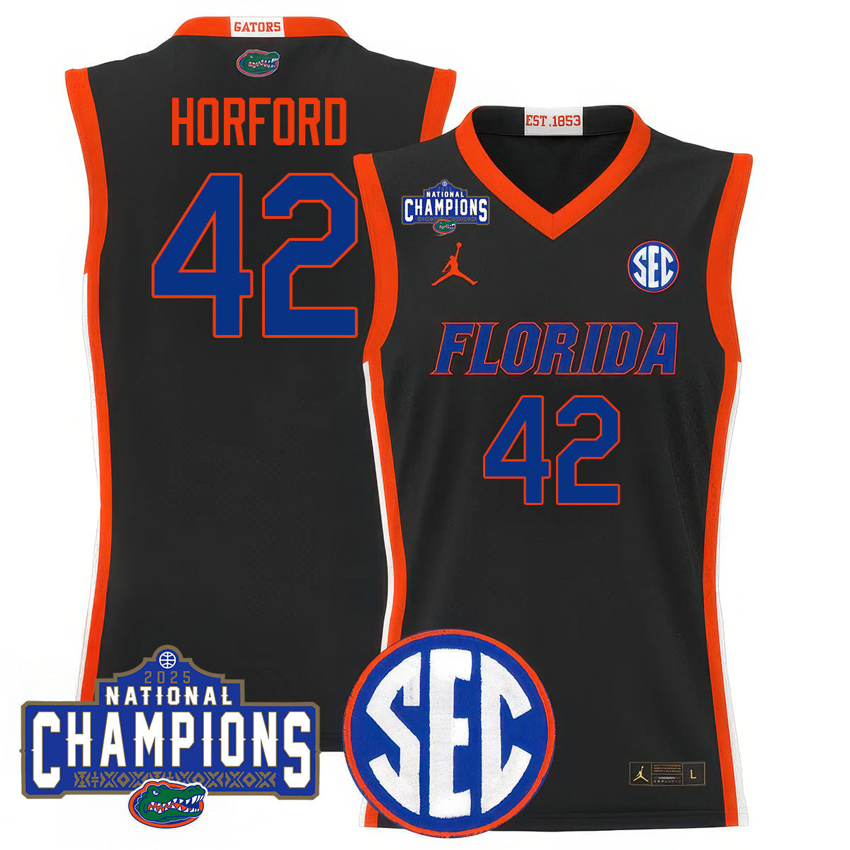 UF 2025 National Champions Basketball Jersey N1 - Stitched