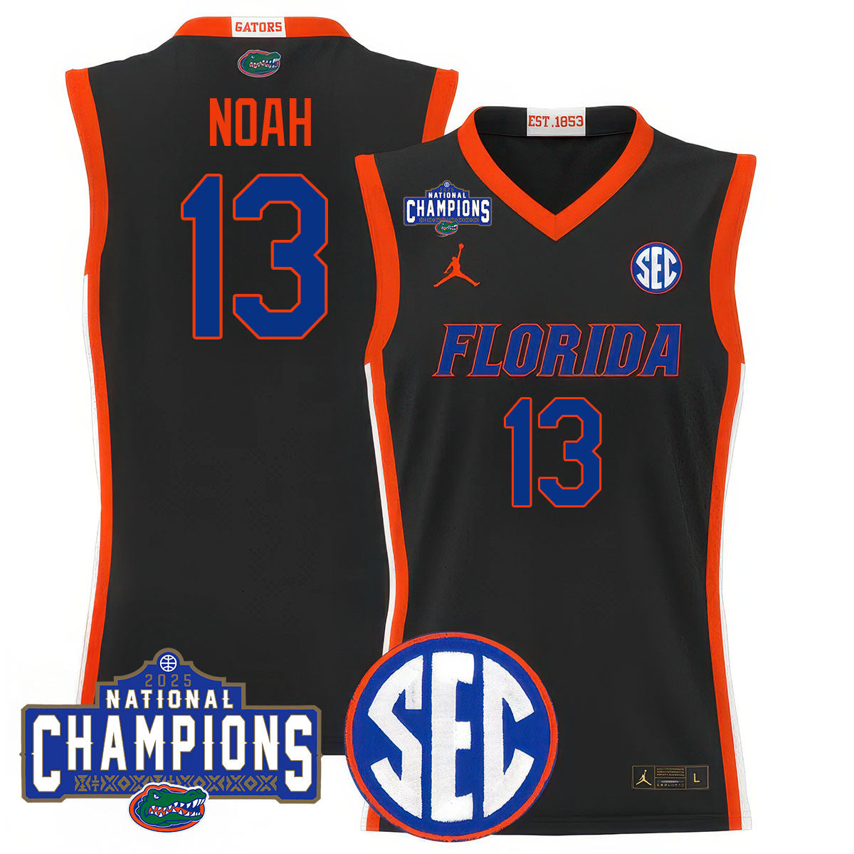 UF 2025 National Champions Basketball Jersey N1 - Stitched