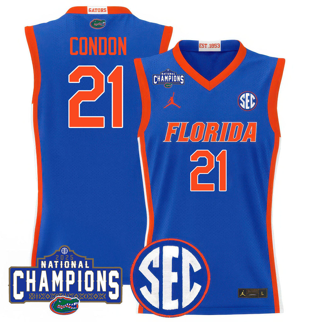 UF 2025 National Champions Basketball Jersey N1 - Stitched