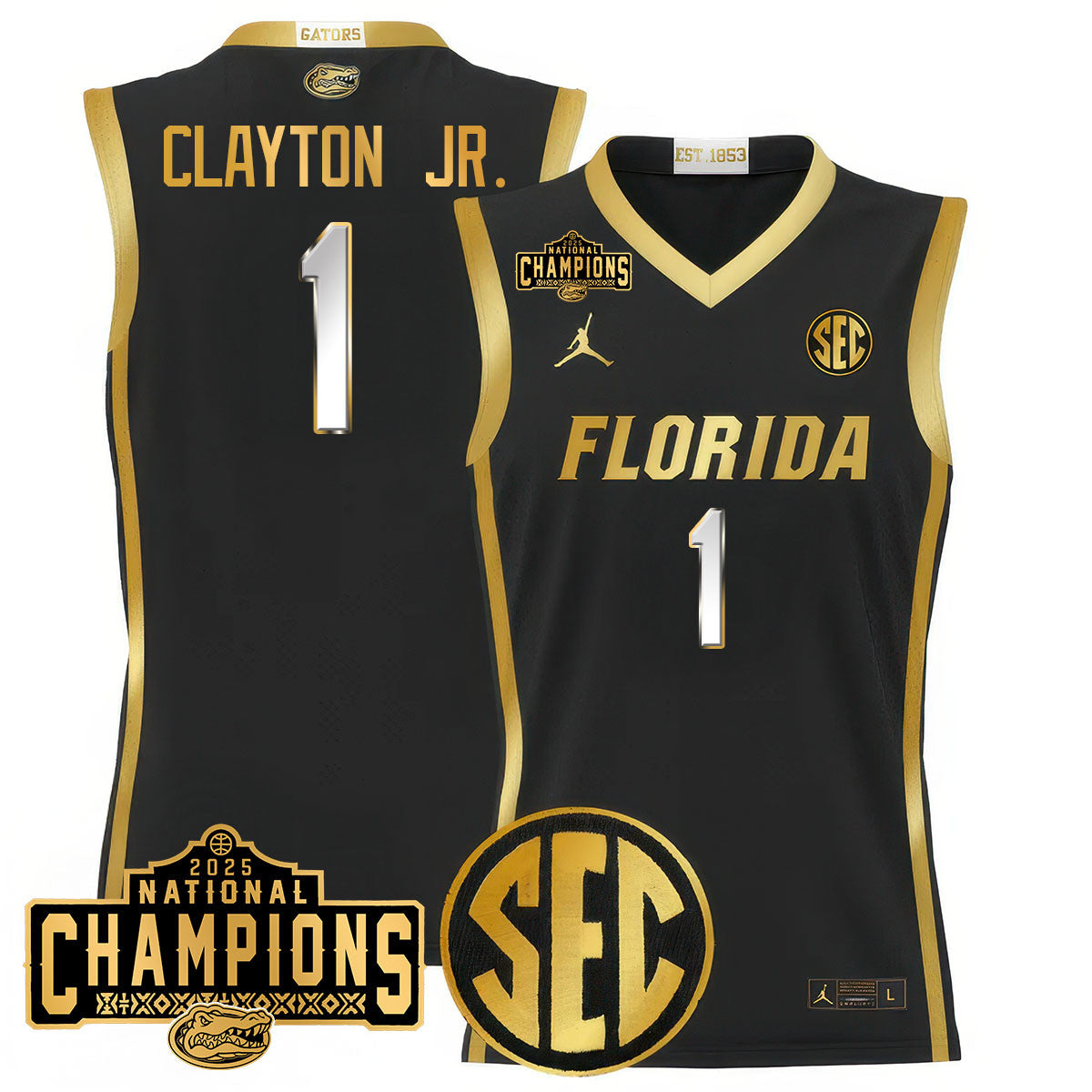 UF 2025 National Champions Basketball Jersey N1 - Stitched
