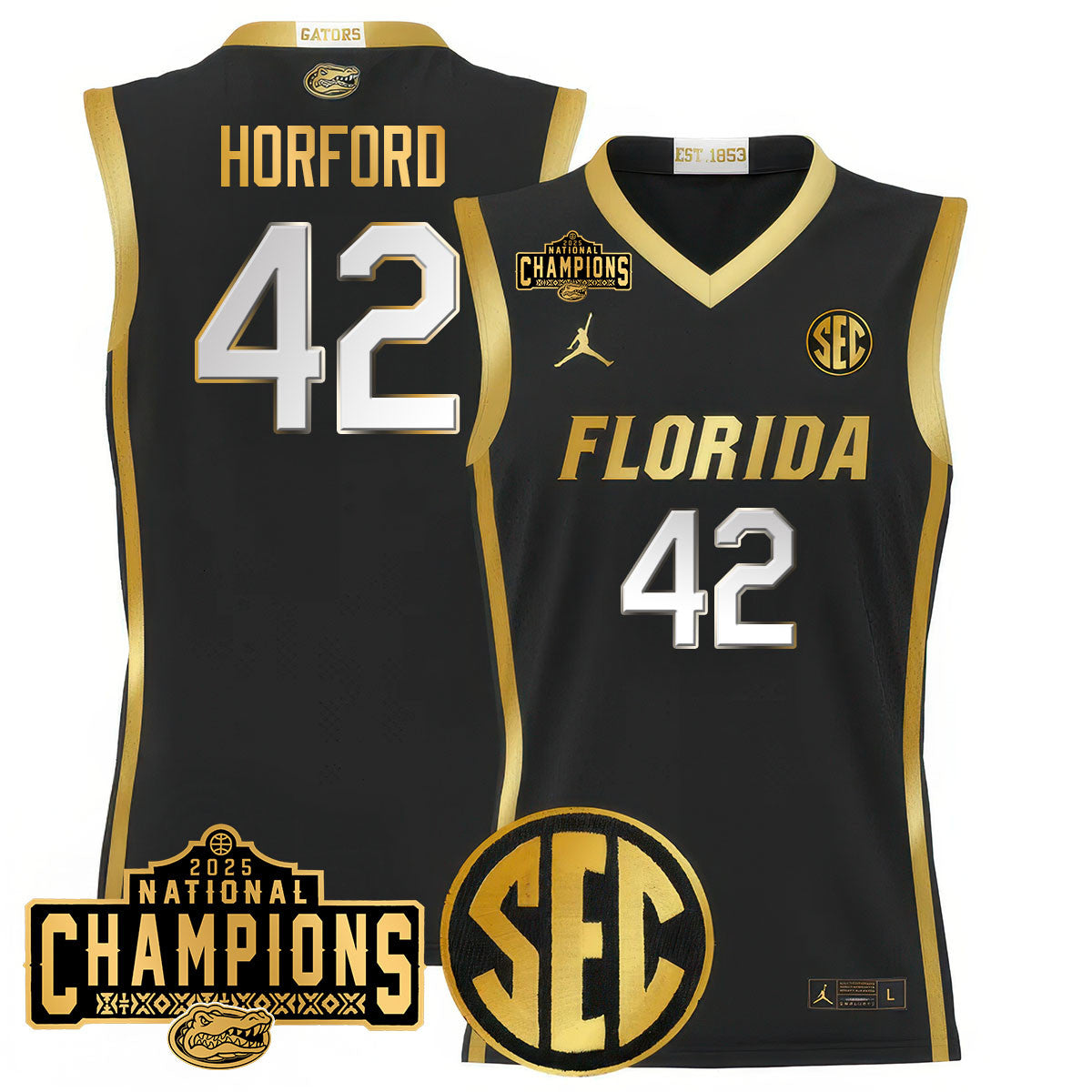 UF 2025 National Champions Basketball Jersey N1 - Stitched