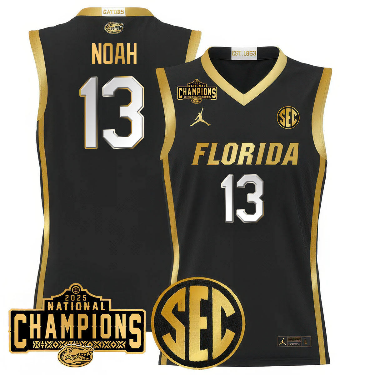 UF 2025 National Champions Basketball Jersey N1 - Stitched