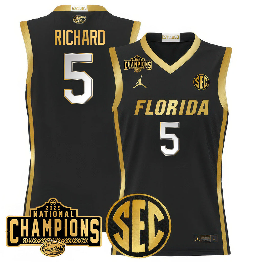 UF 2025 National Champions Basketball Jersey N1 - Stitched