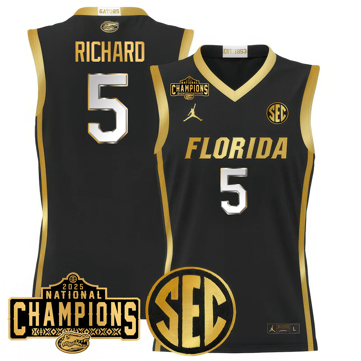 UF 2025 National Champions Basketball Jersey N1 - Stitched