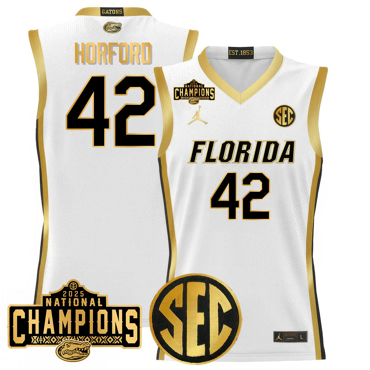 UF 2025 National Champions Basketball Jersey N1 - Stitched