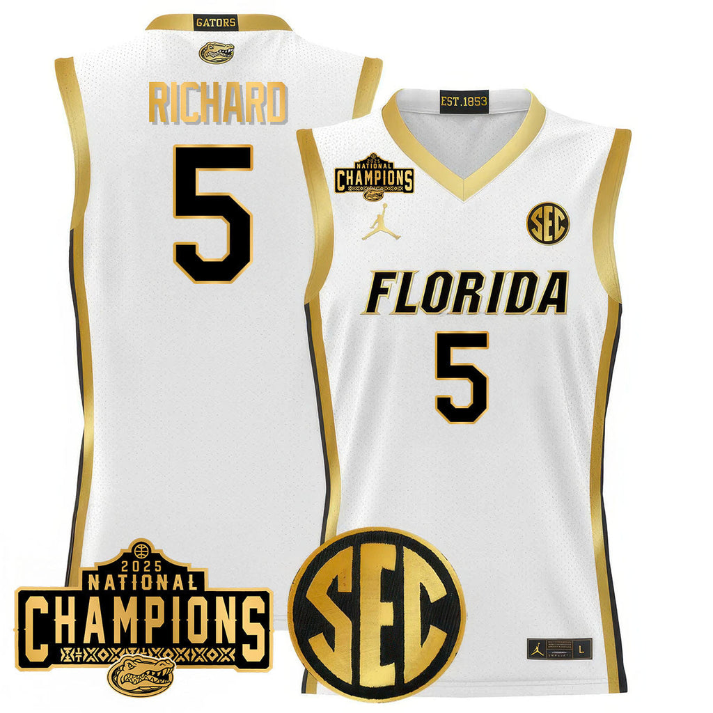 UF 2025 National Champions Basketball Jersey N1 - Stitched