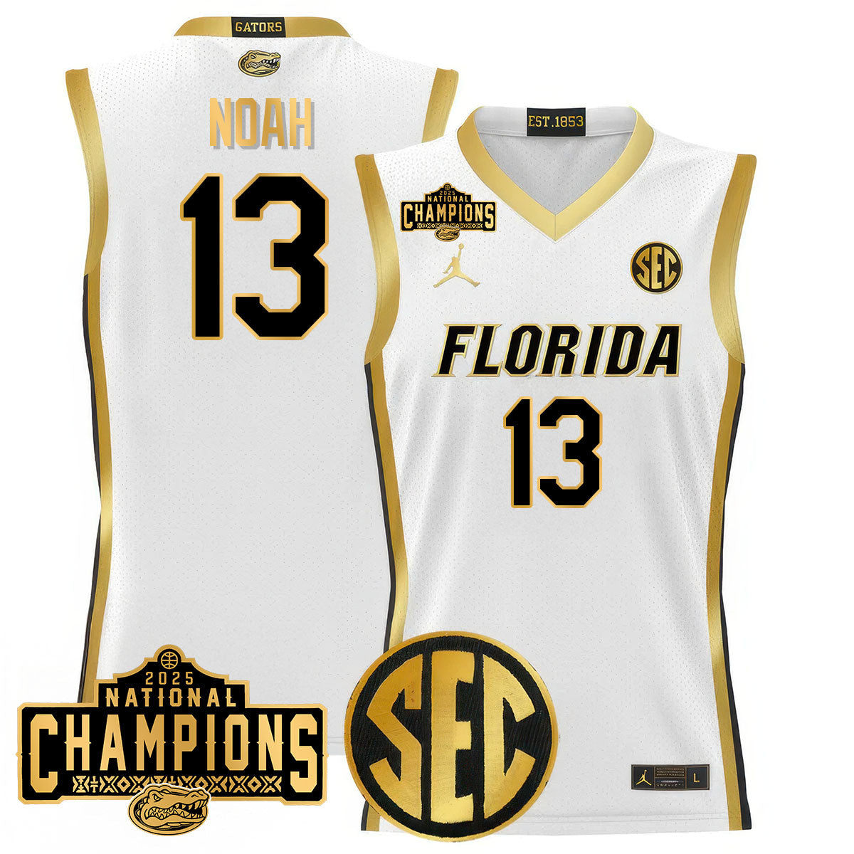 UF 2025 National Champions Basketball Jersey N1 - Stitched
