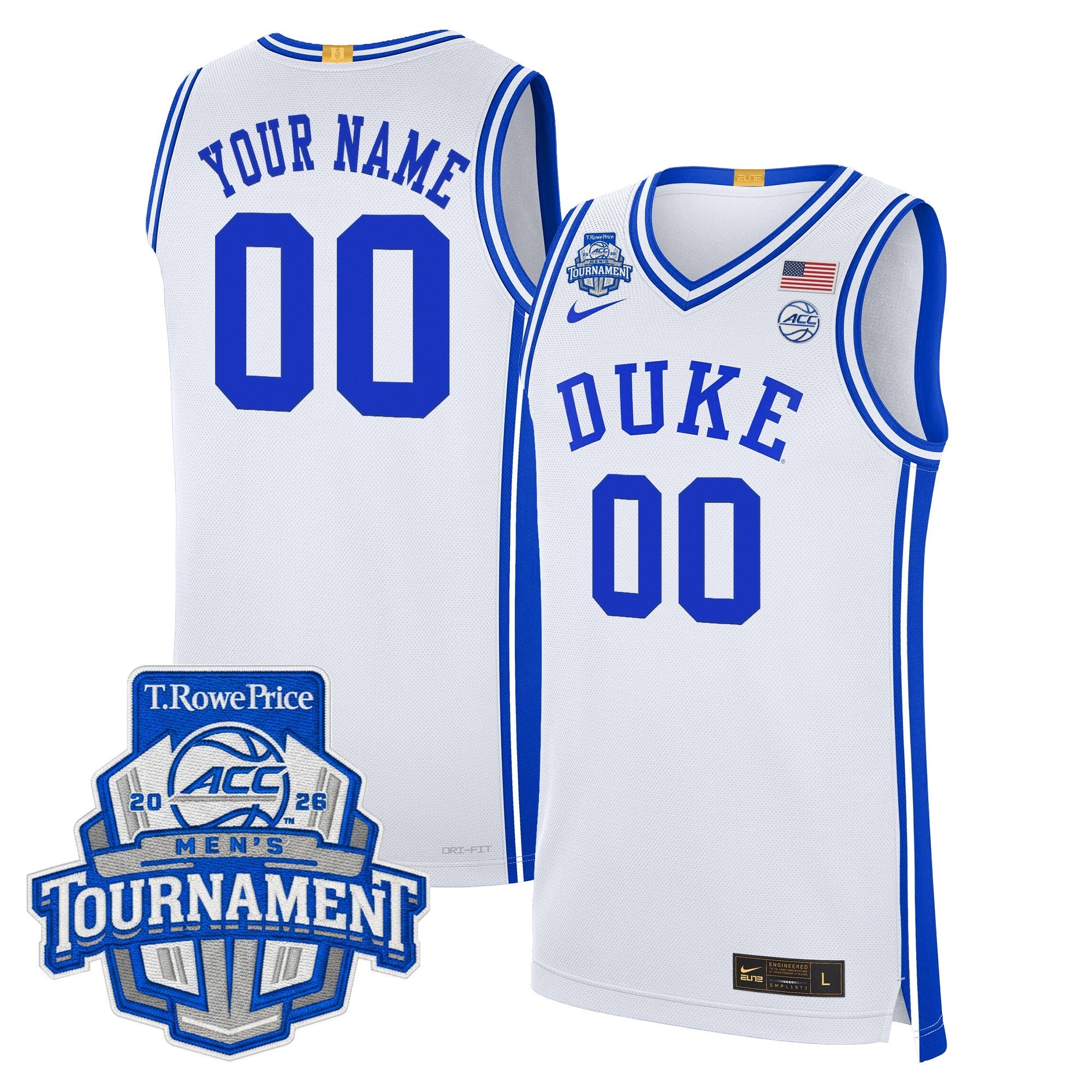 DUKE 2026 ACC Conference Tournament Champions Custom Basketball Jersey - Stitched