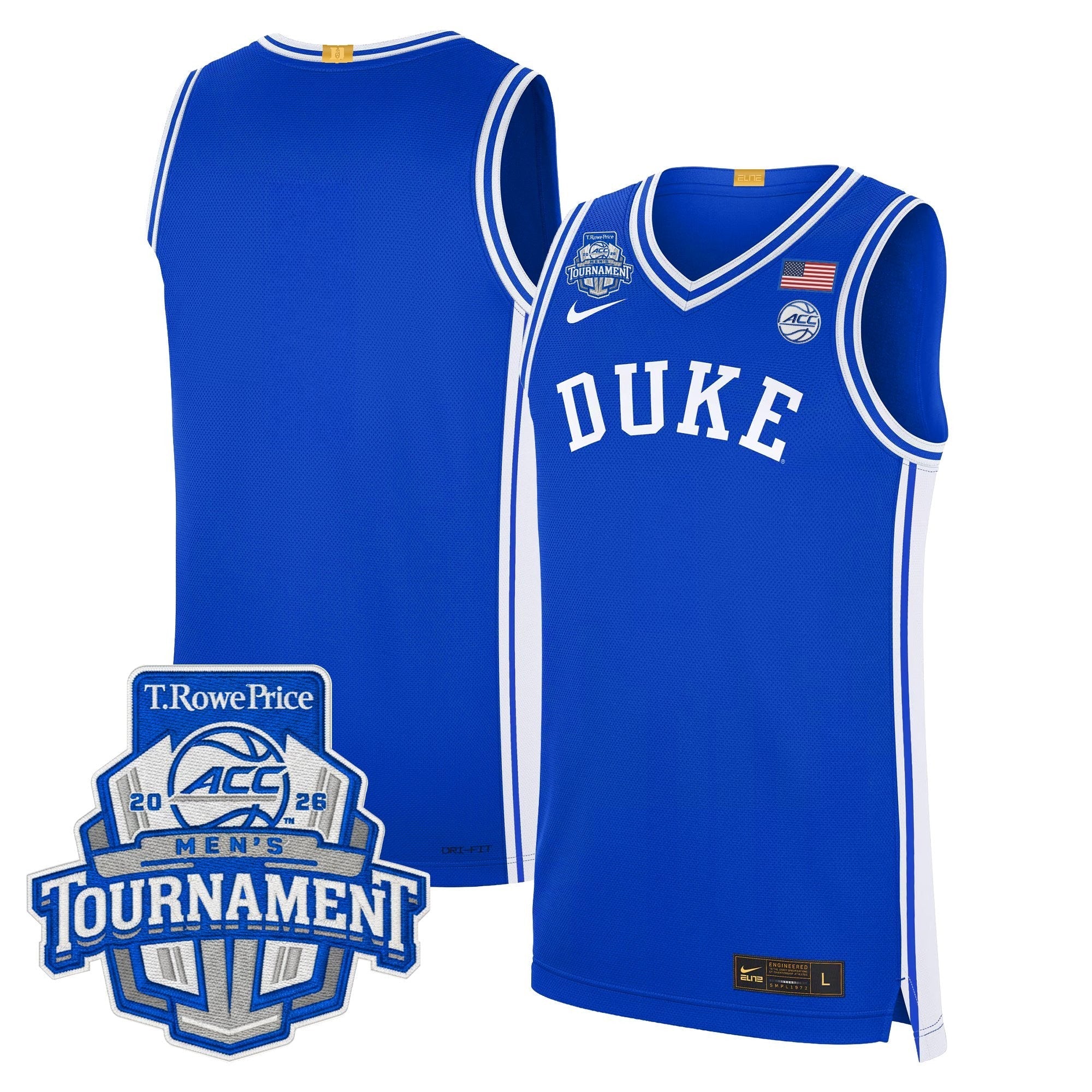 DUKE 2026 ACC Conference Tournament Champions Basketball Jersey - Stitched