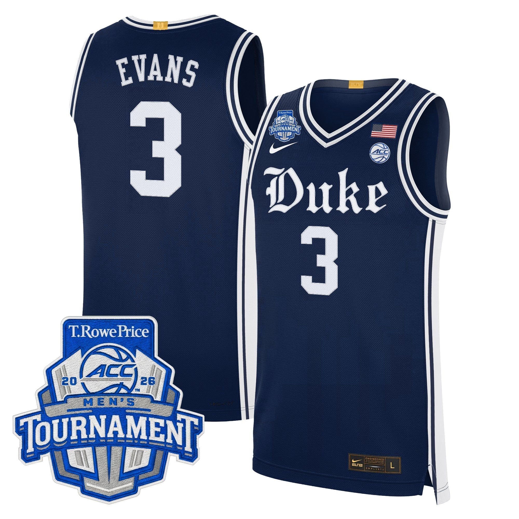 DUKE 2026 ACC Conference Tournament Champions Basketball Jersey - Stitched