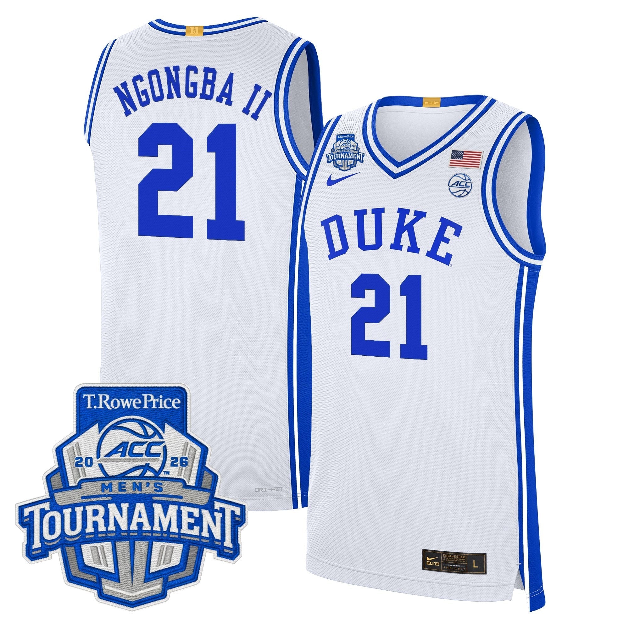 DUKE 2026 ACC Conference Tournament Champions Basketball Jersey - Stitched