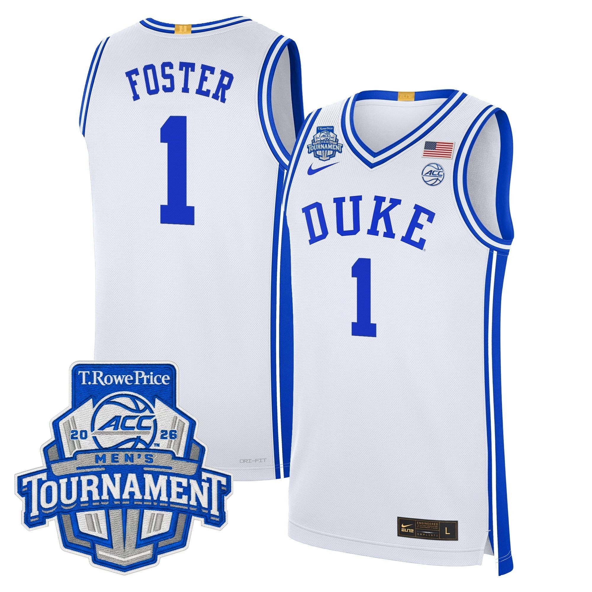 DUKE 2026 ACC Conference Tournament Champions Basketball Jersey - Stitched