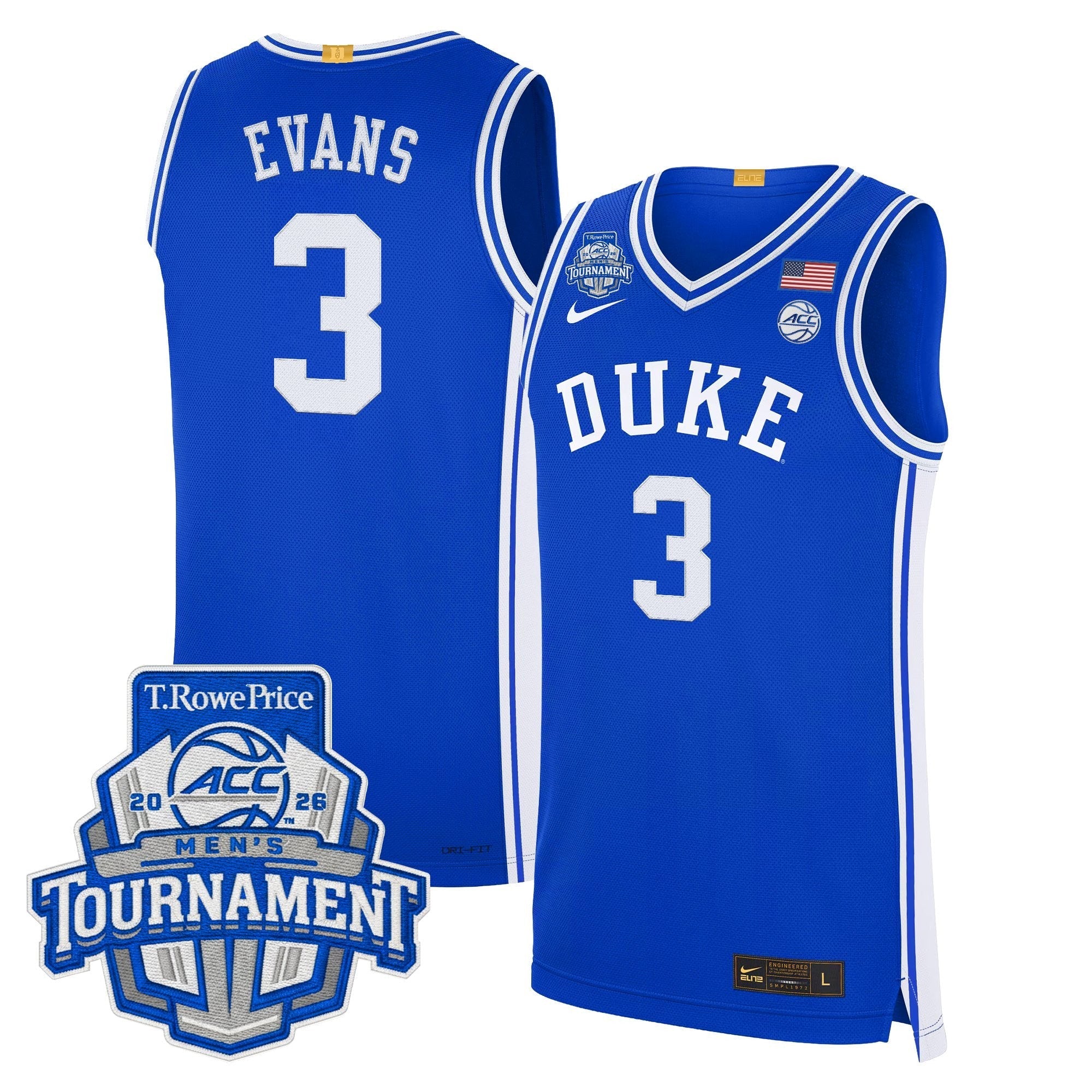 DUKE 2026 ACC Conference Tournament Champions Basketball Jersey - Stitched