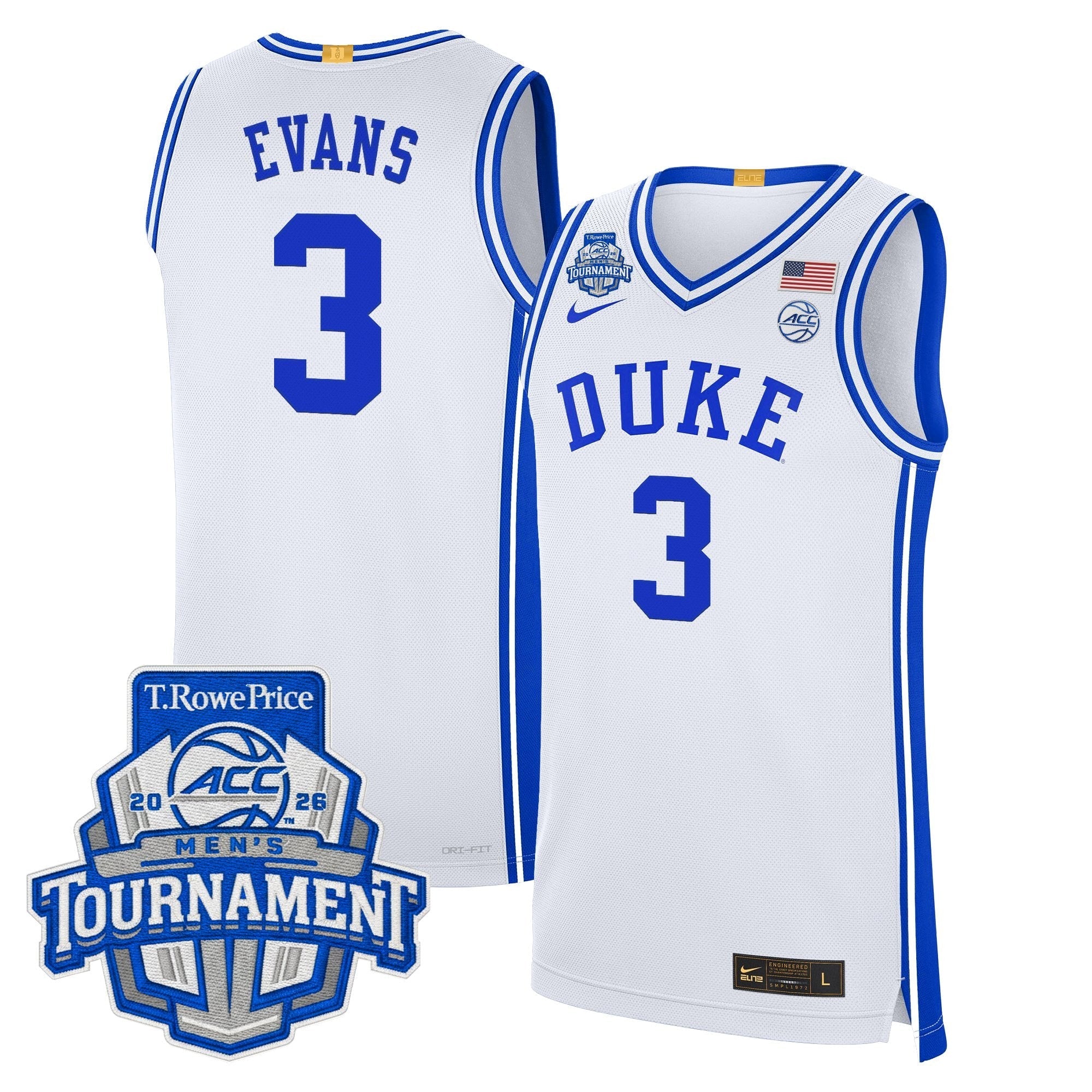 DUKE 2026 ACC Conference Tournament Champions Basketball Jersey - Stitched