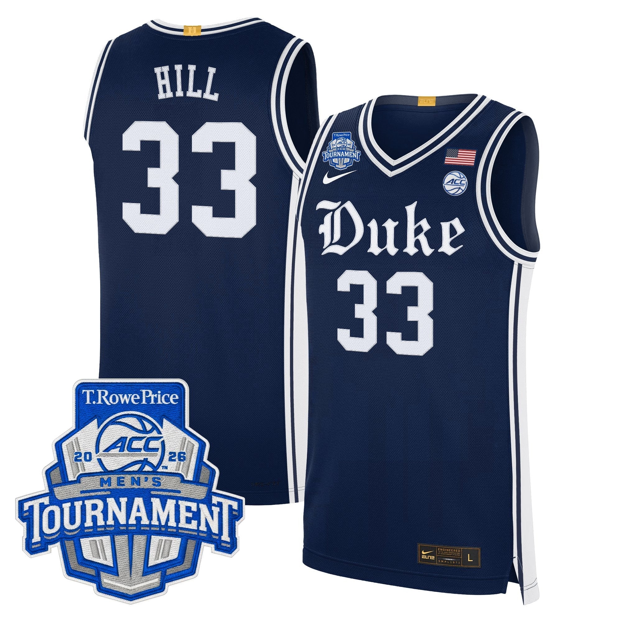 DUKE 2026 ACC Conference Tournament Champions Basketball Jersey - Stitched