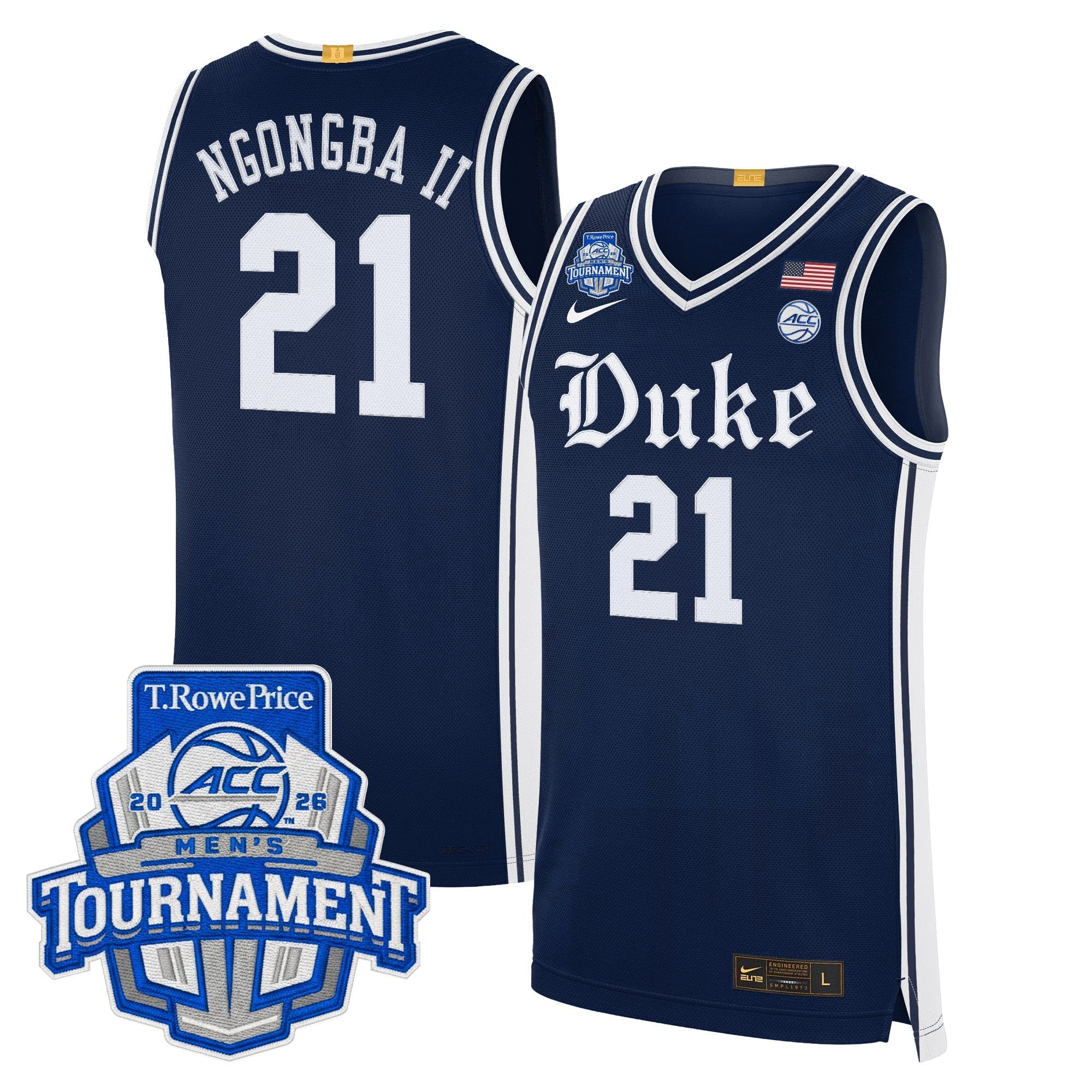 DUKE 2026 ACC Conference Tournament Champions Basketball Jersey - Stitched
