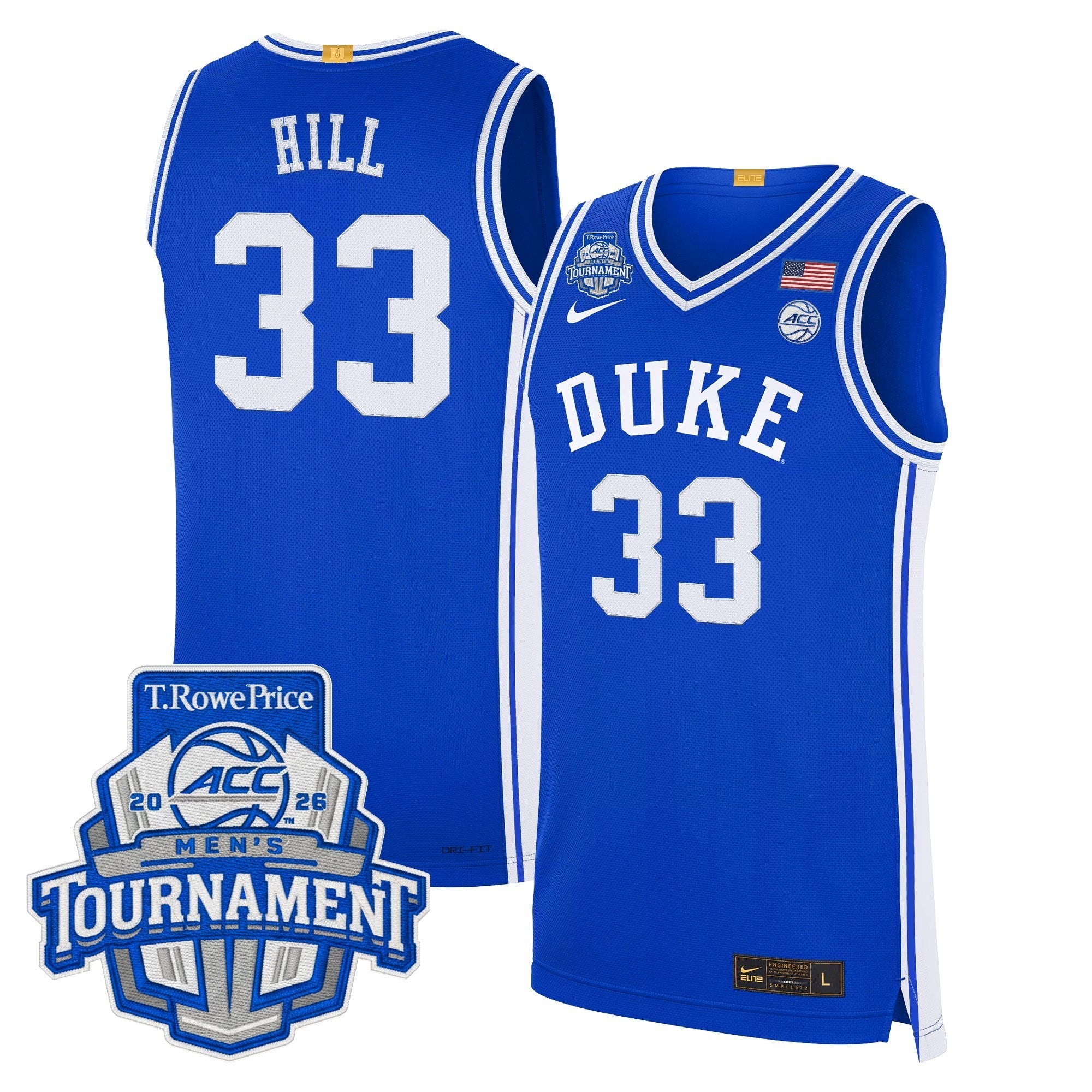 DUKE 2026 ACC Conference Tournament Champions Basketball Jersey - Stitched