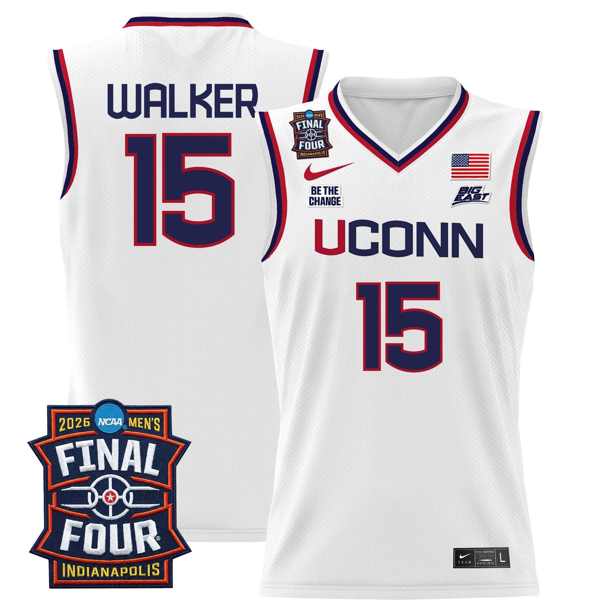 UCONN 2026 Final Four Patch Basketball Jersey - Stitched