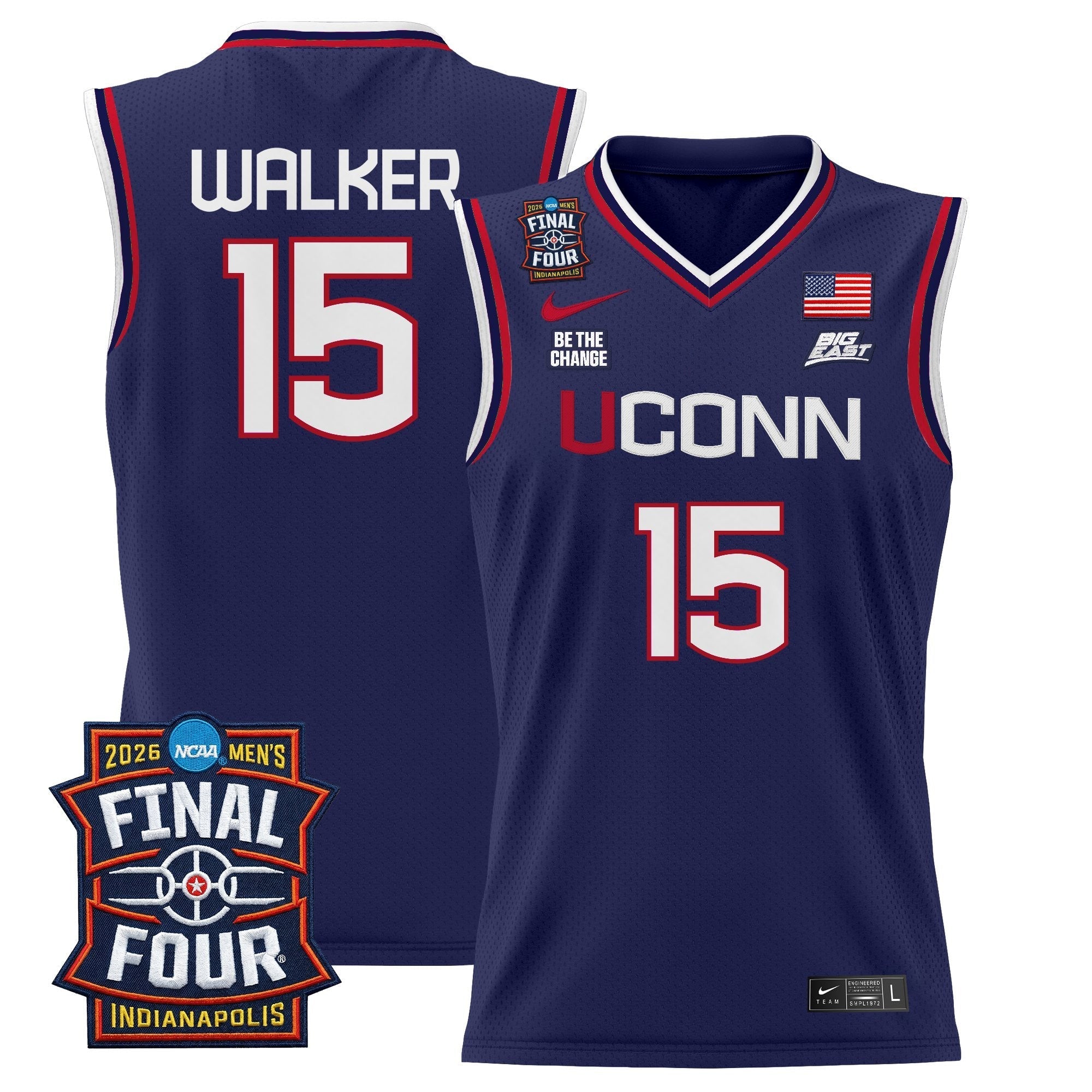 UCONN 2026 Final Four Patch Basketball Jersey - Stitched