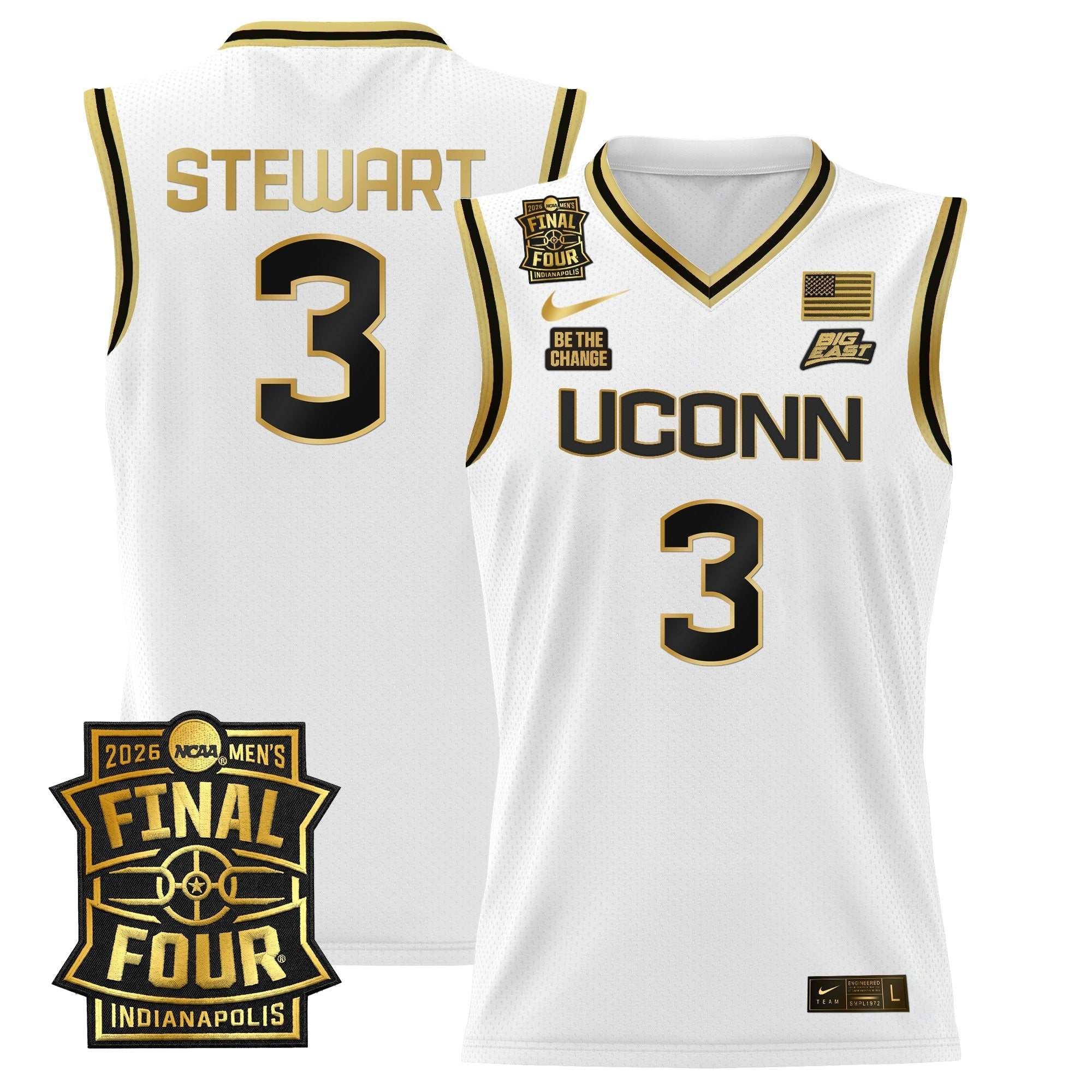 UCONN 2026 Final Four Patch Basketball Jersey - Stitched