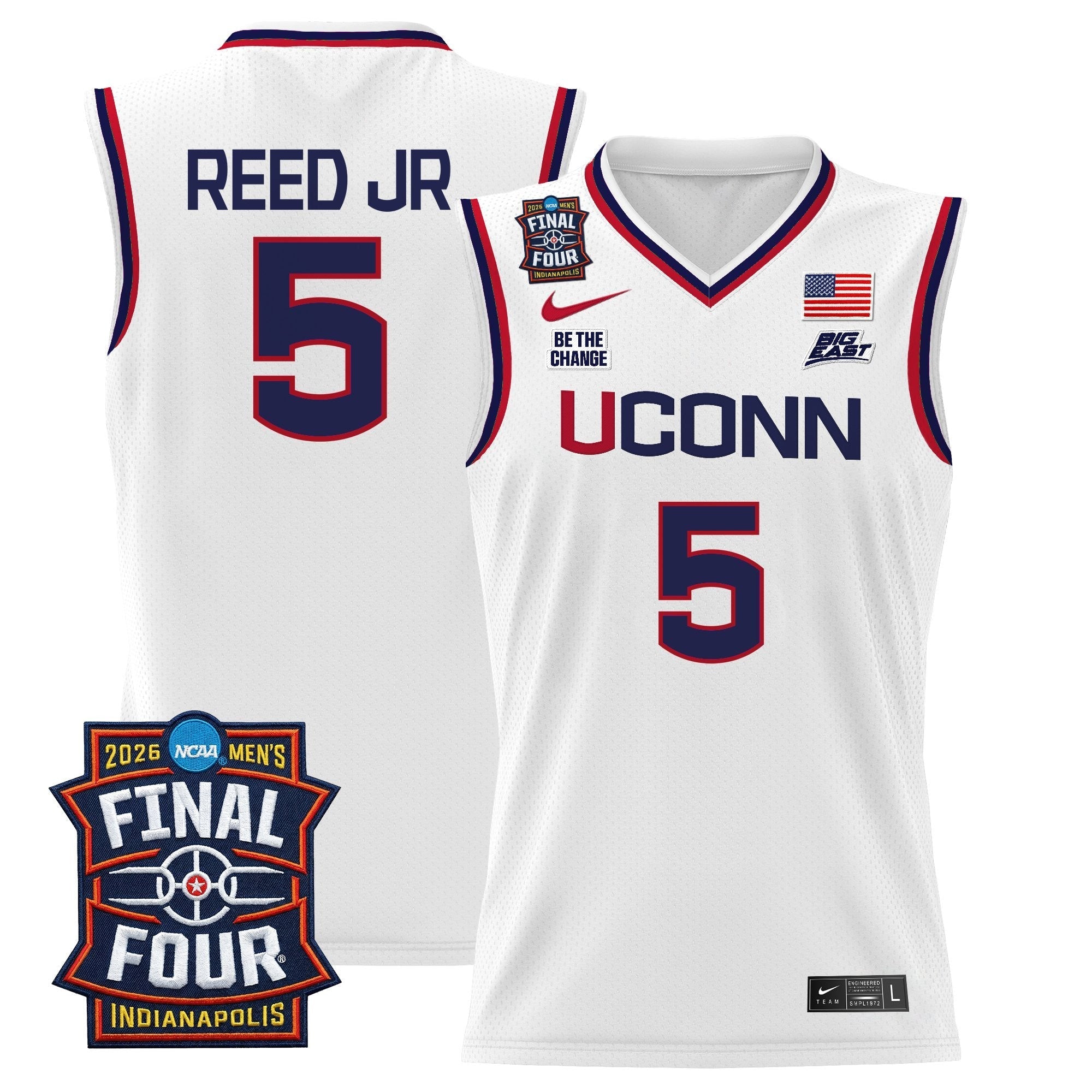 UCONN 2026 Final Four Patch Basketball Jersey - Stitched