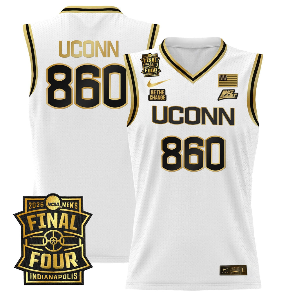 UCONN 2026 Final Four Patch Basketball Jersey - Stitched
