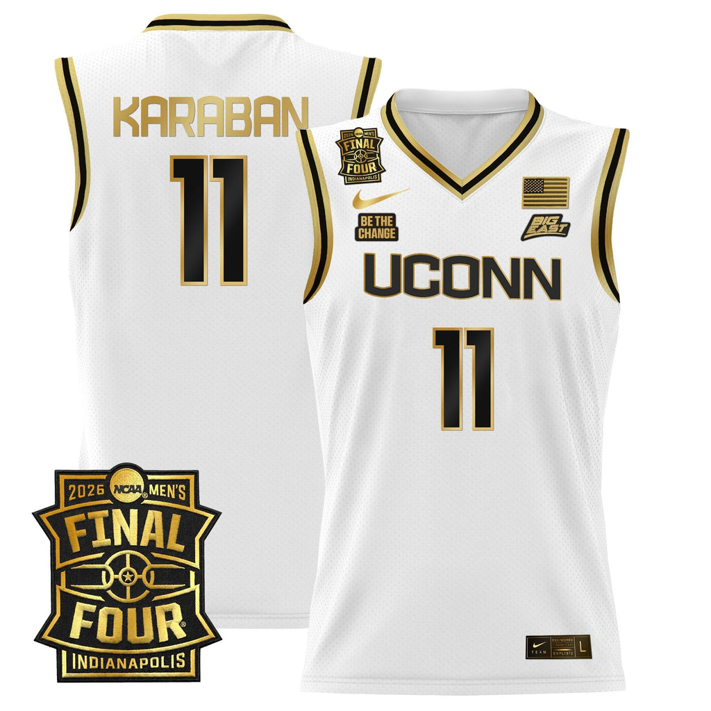 UCONN 2026 Final Four Patch Basketball Jersey - Stitched