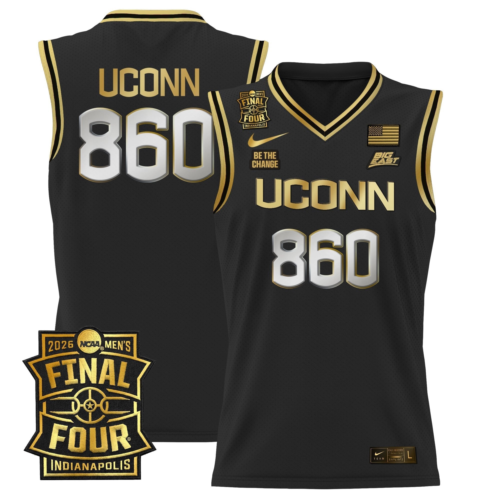 UCONN 2026 Final Four Patch Basketball Jersey - Stitched
