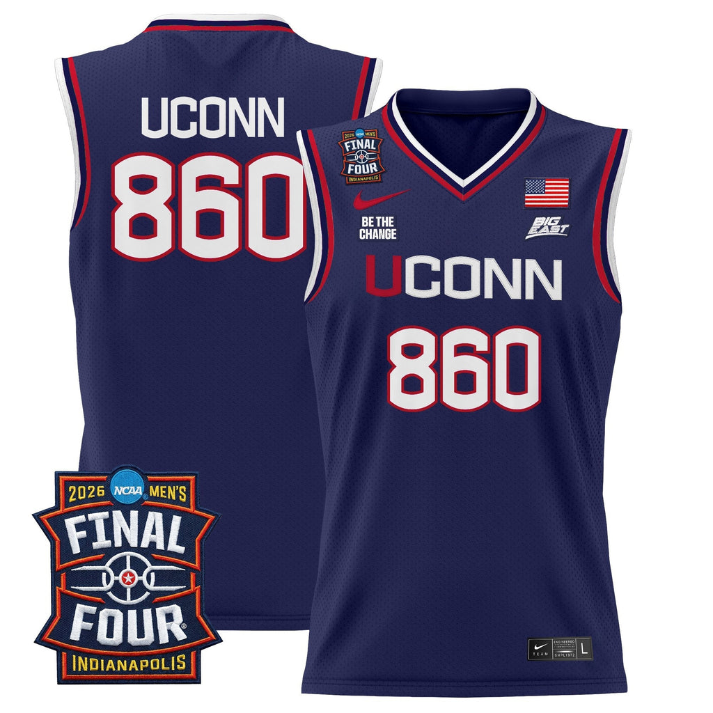 UCONN 2026 Final Four Patch Basketball Jersey - Stitched