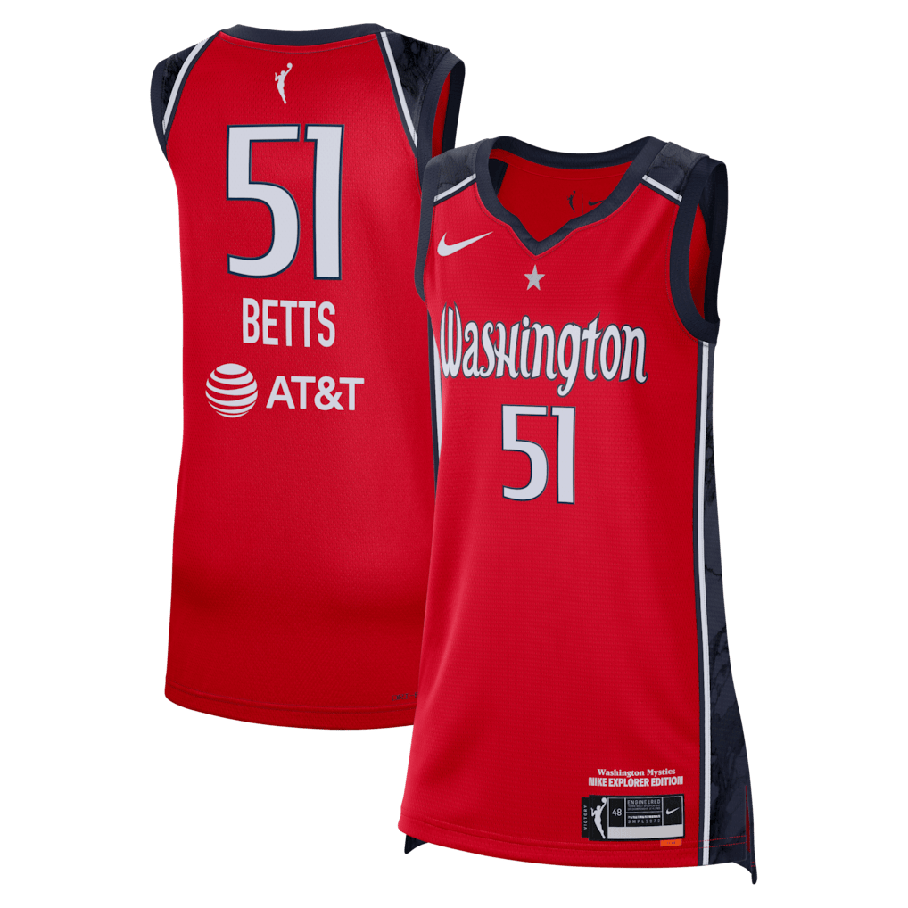Washington Mystics Lauren Betts Victory Jersey - Explorer Edition Jersey - All Stitched