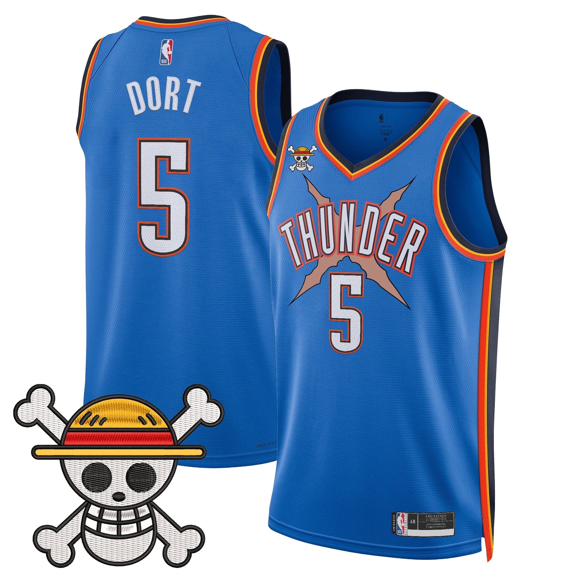 OKC x One Piece Swingman Jersey- Stitched