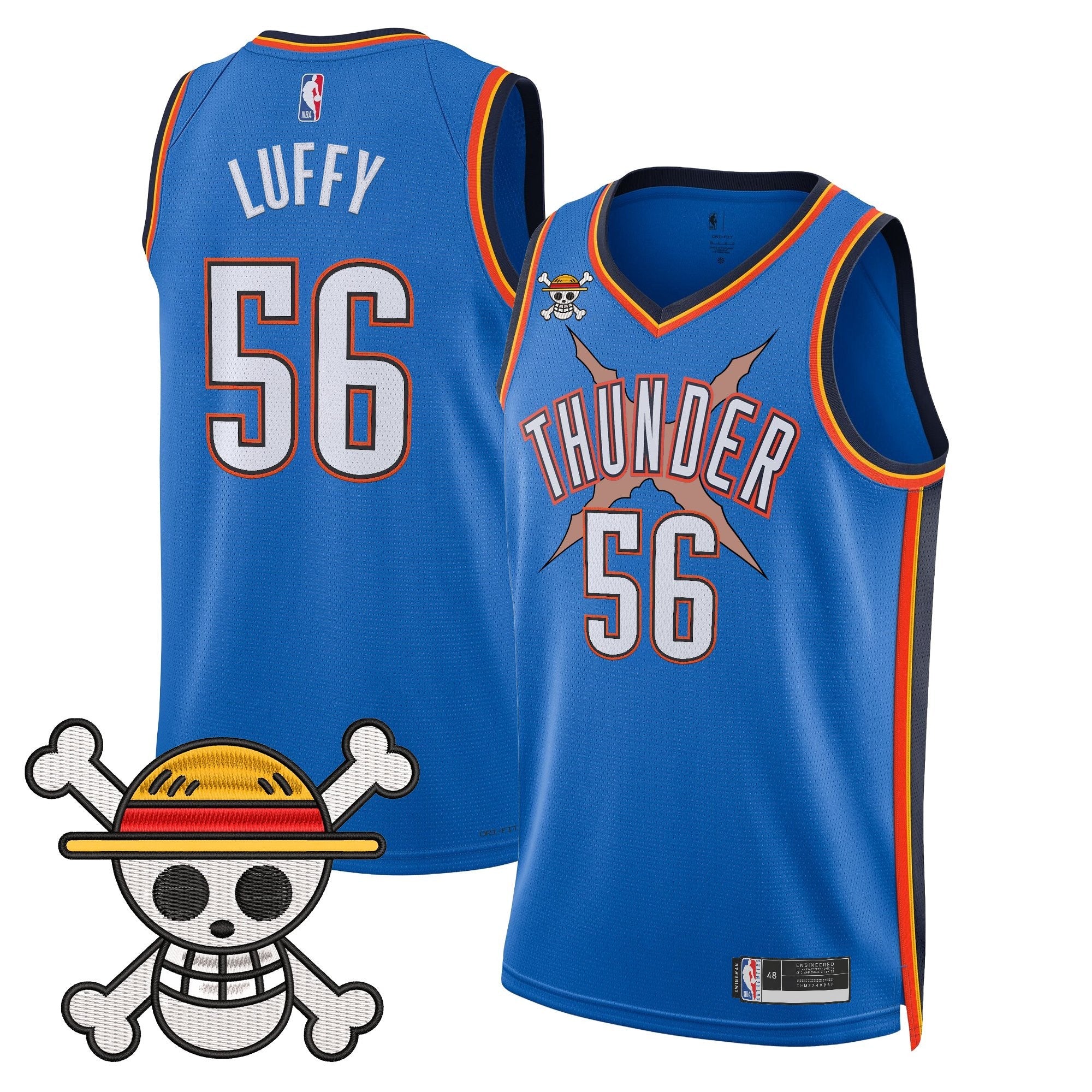 OKC x One Piece Swingman Jersey- Stitched