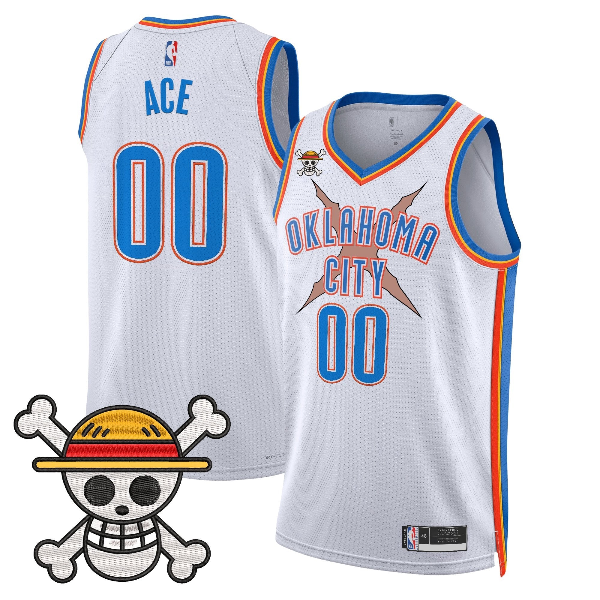 OKC x One Piece Swingman Jersey- Stitched
