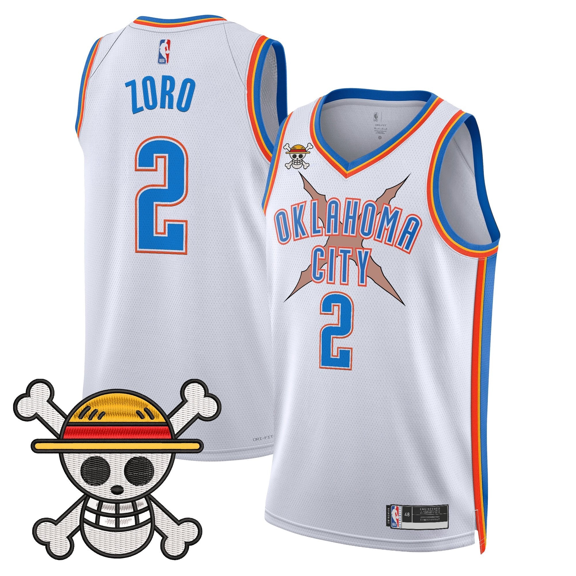 OKC x One Piece Swingman Jersey- Stitched