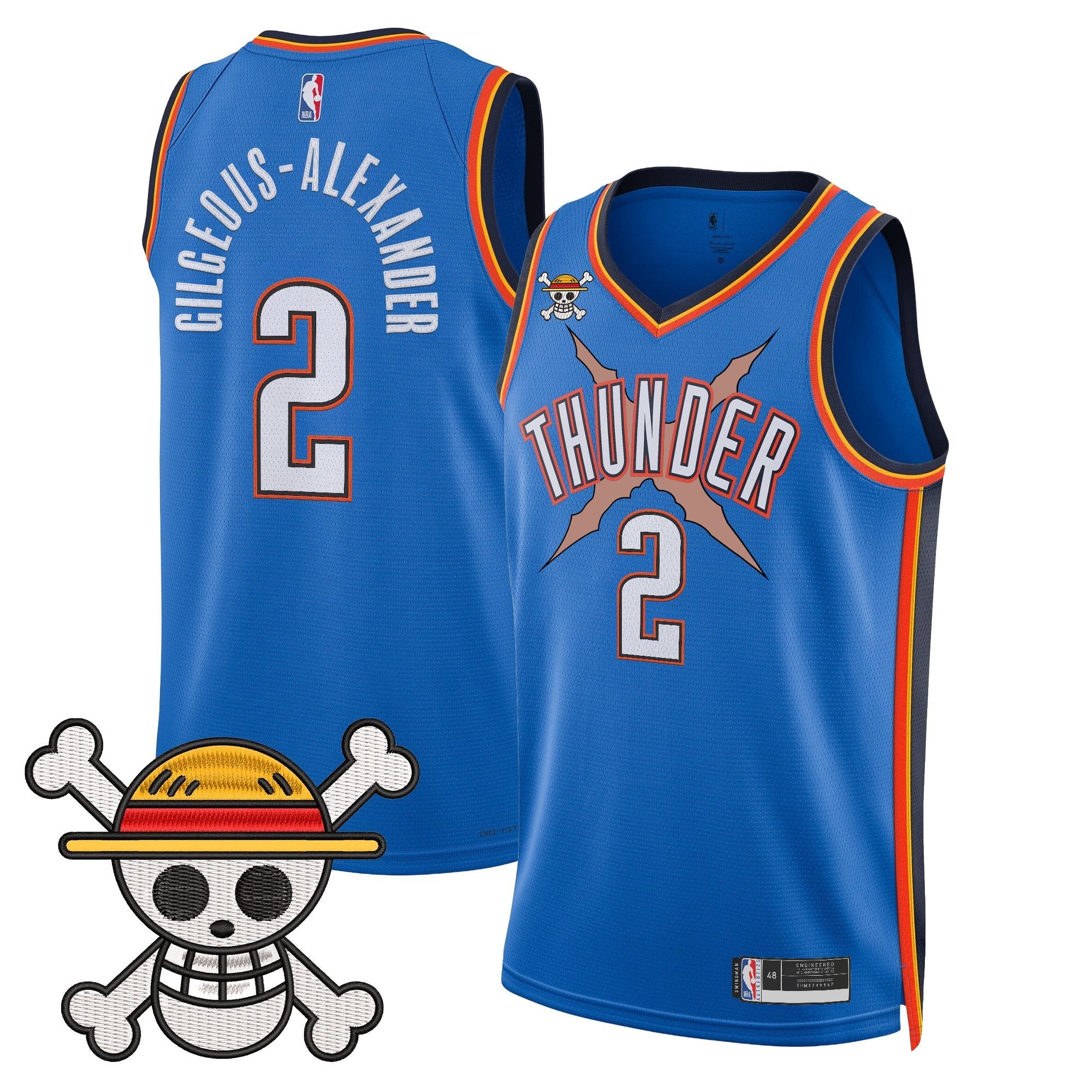 OKC x One Piece Swingman Jersey- Stitched