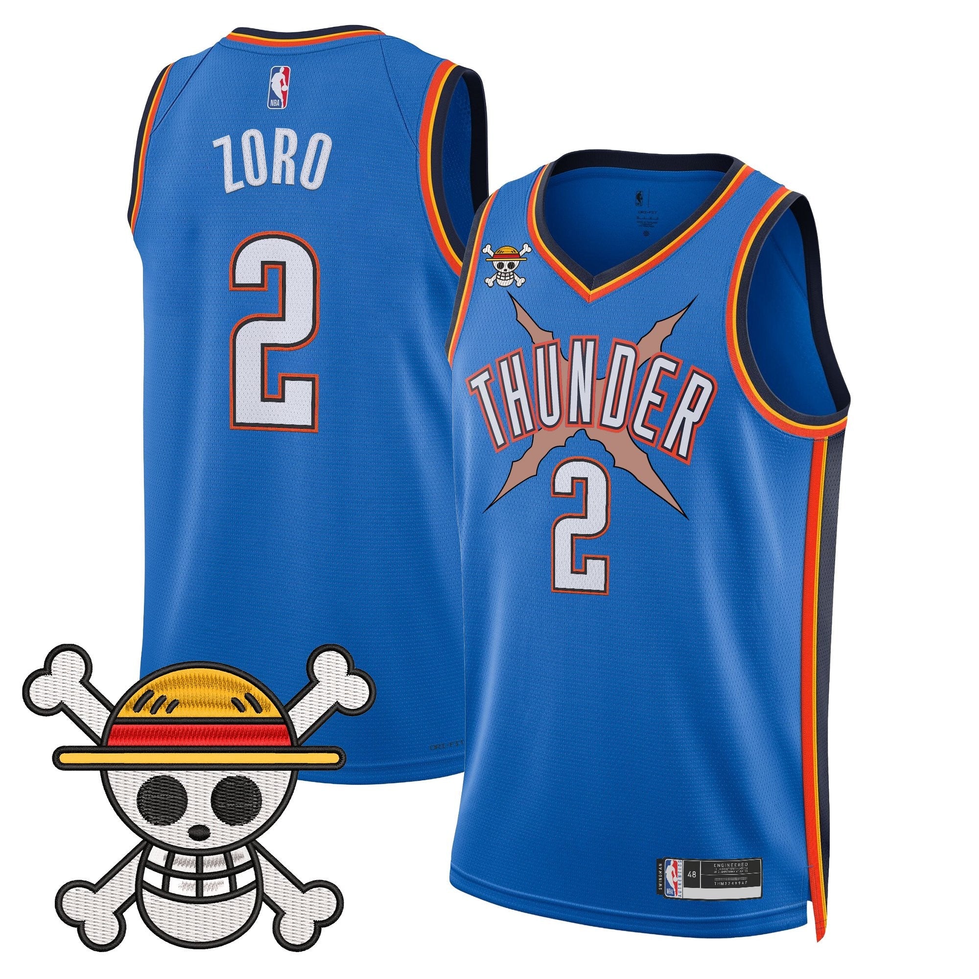 OKC x One Piece Swingman Jersey- Stitched