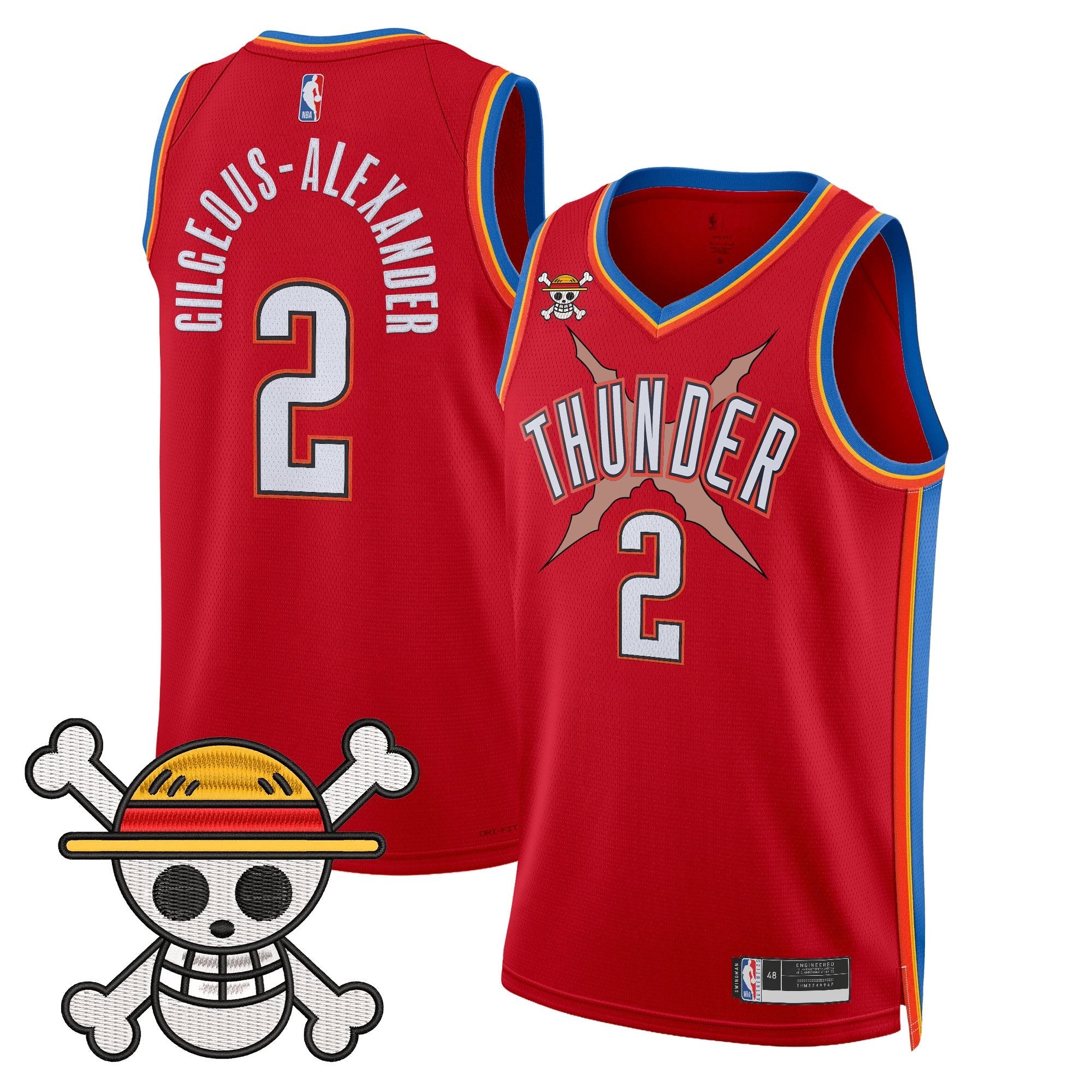 OKC x One Piece Swingman Jersey- Stitched