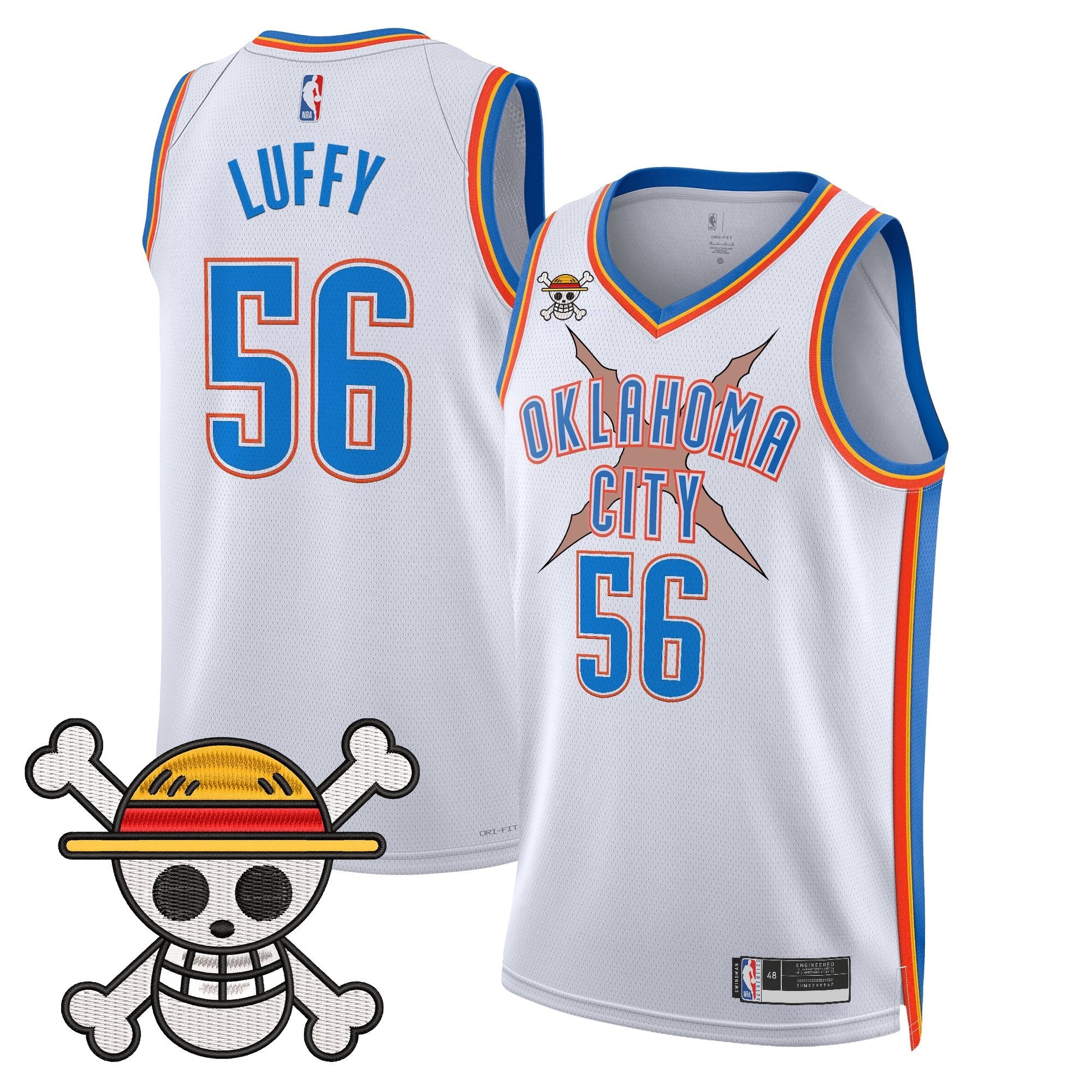 OKC x One Piece Swingman Jersey- Stitched