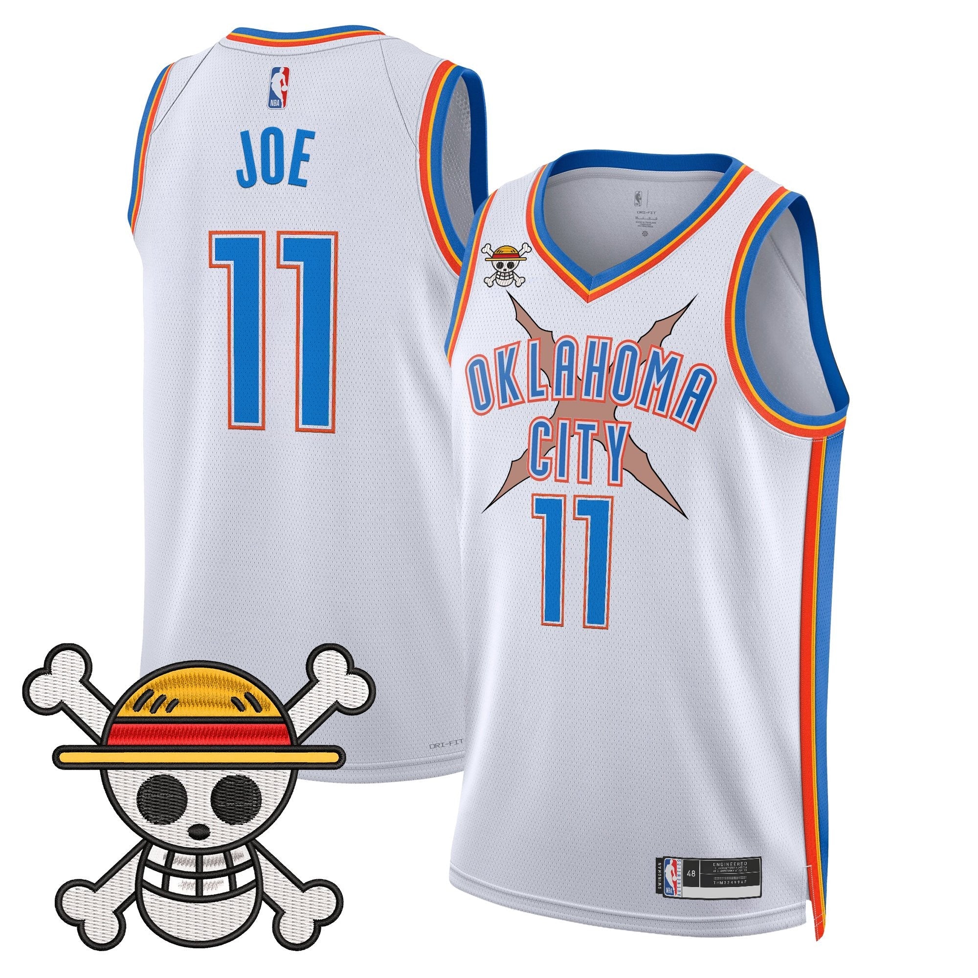 OKC x One Piece Swingman Jersey- Stitched