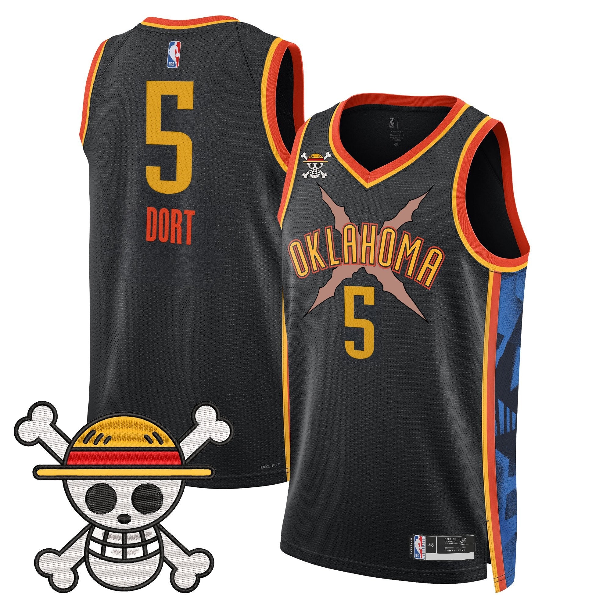 OKC x One Piece Swingman Jersey- Stitched