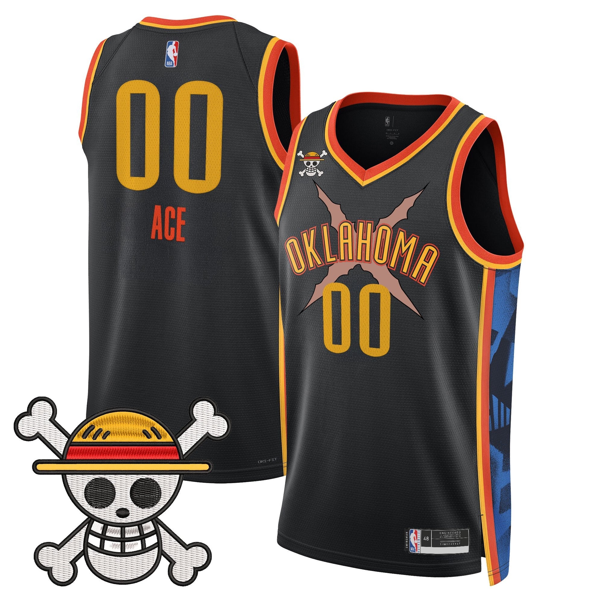 OKC x One Piece Swingman Jersey- Stitched