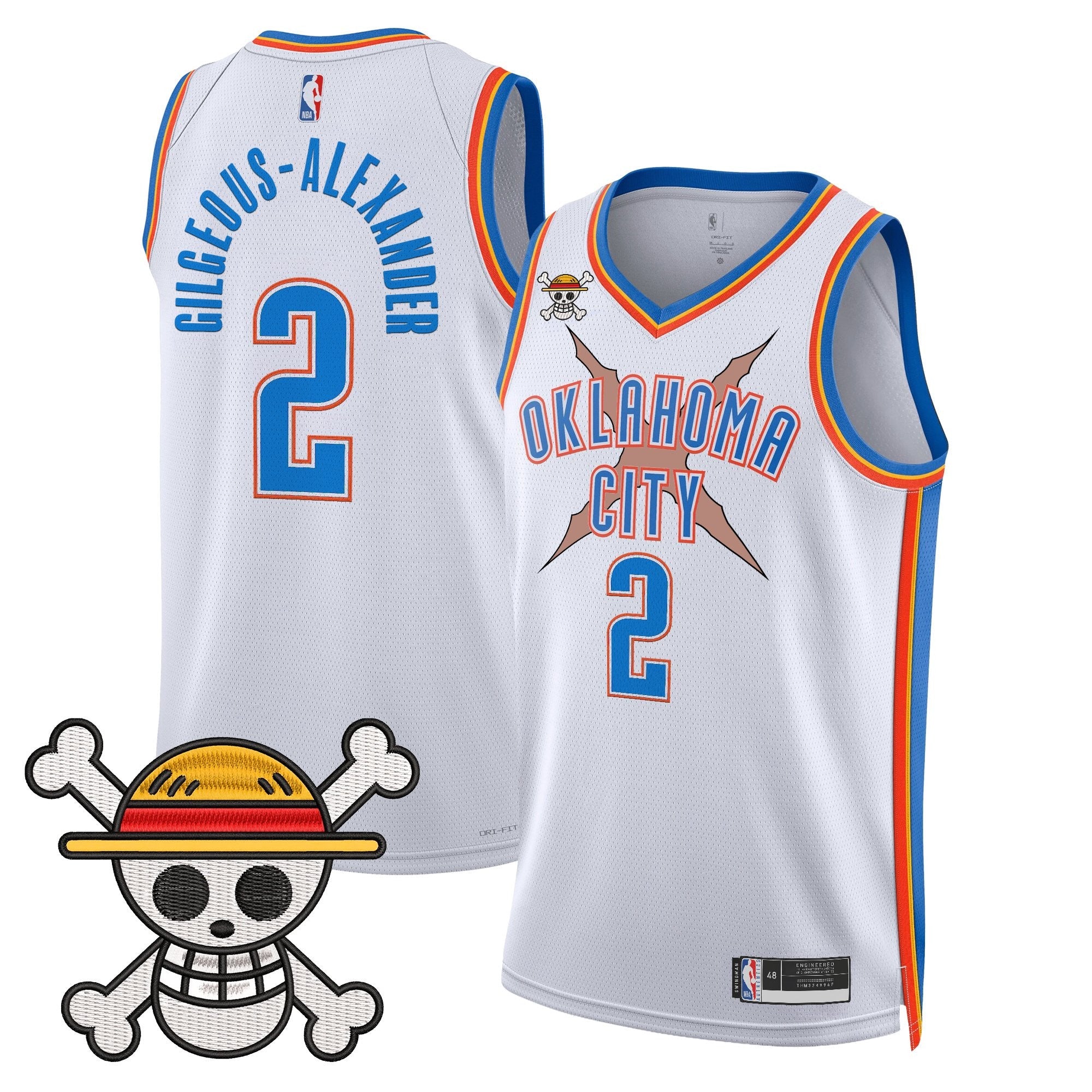 OKC x One Piece Swingman Jersey- Stitched