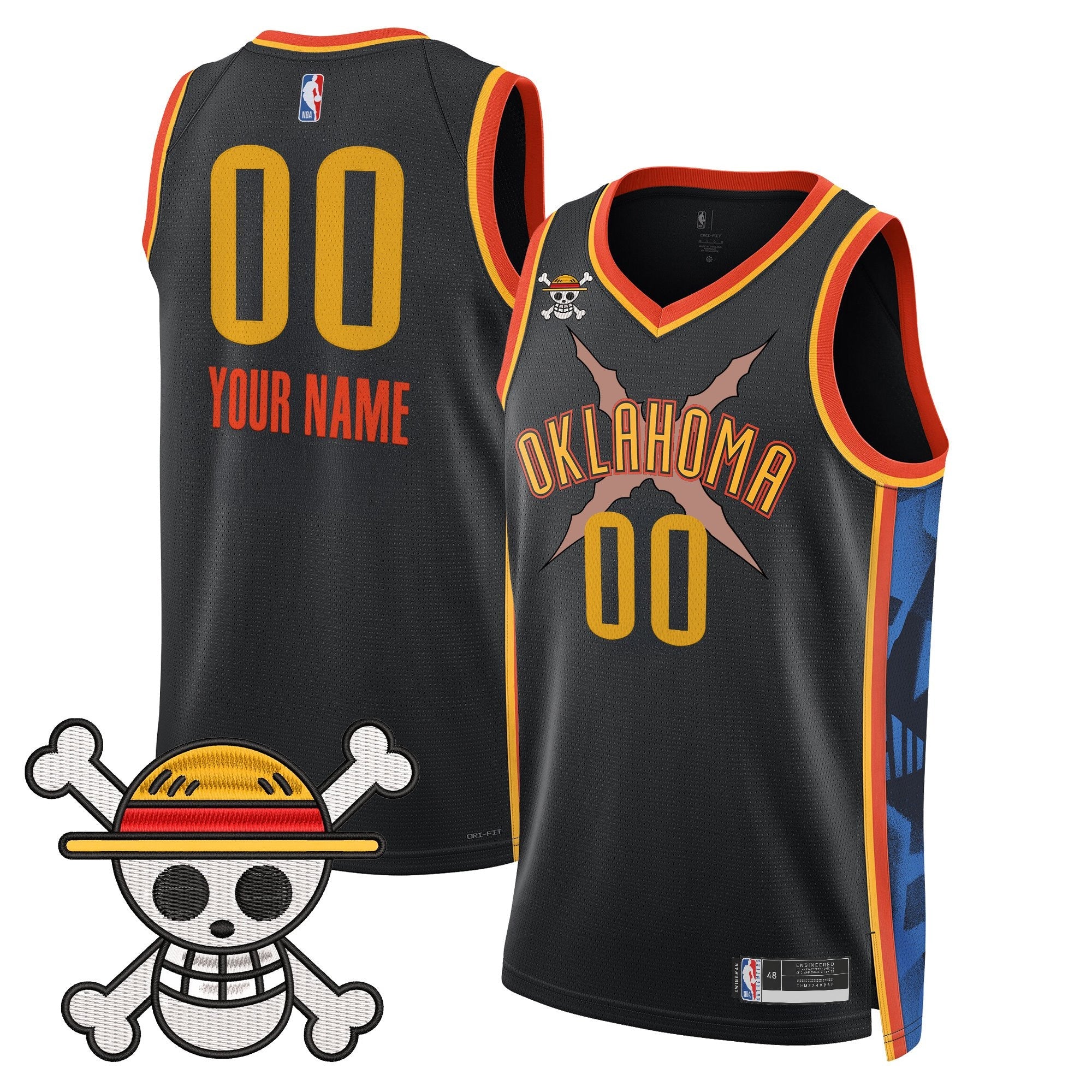 OKC x One Piece Swingman Custom Jersey- Stitched