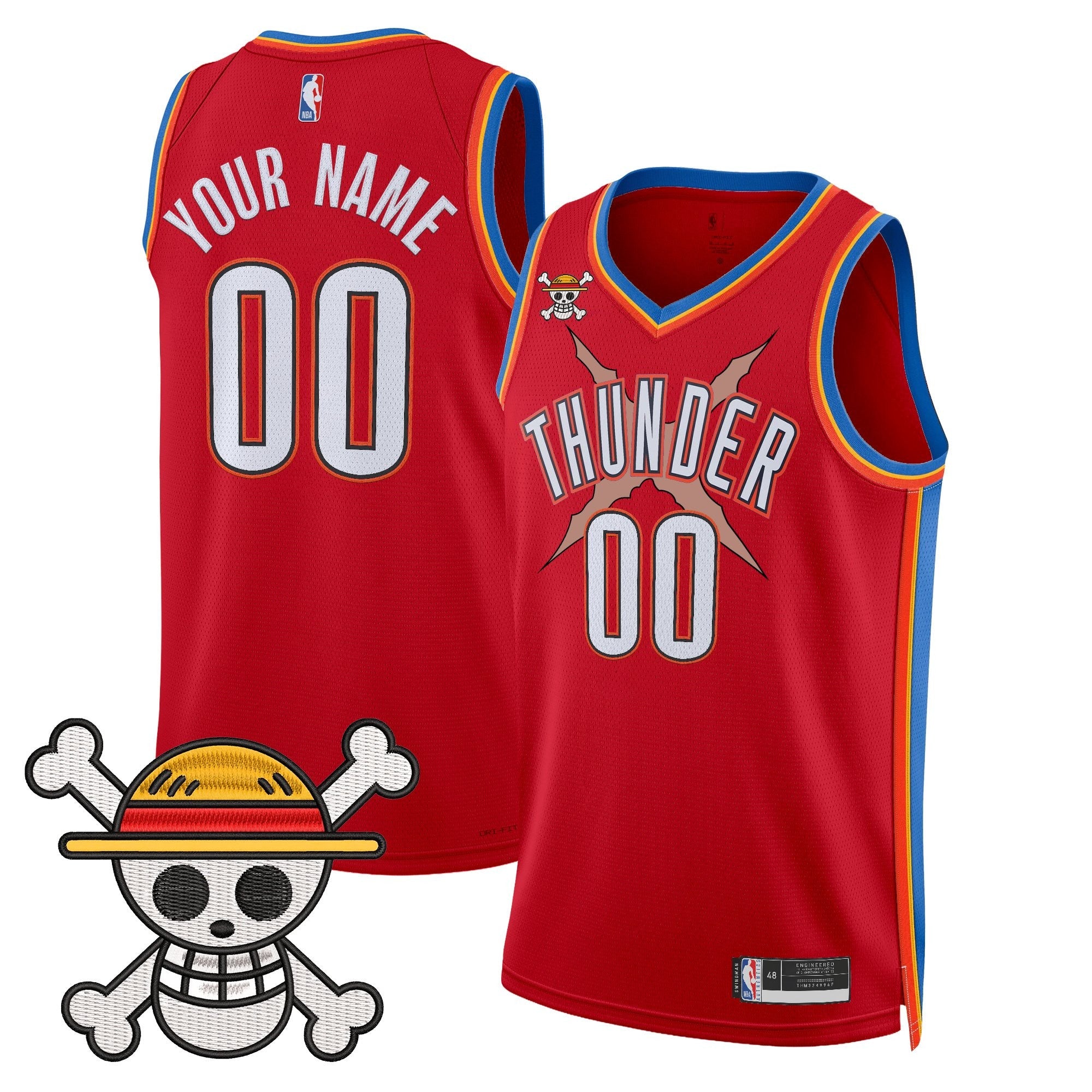 OKC x One Piece Swingman Custom Jersey- Stitched