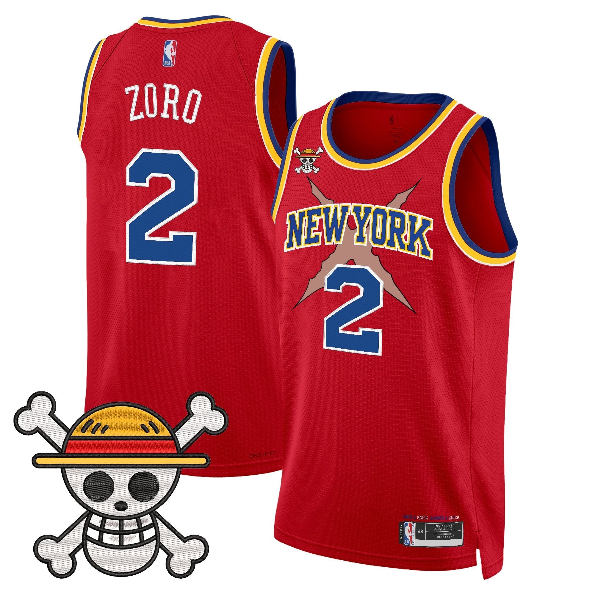 NYK x One Piece Swingman Jersey- Stitched