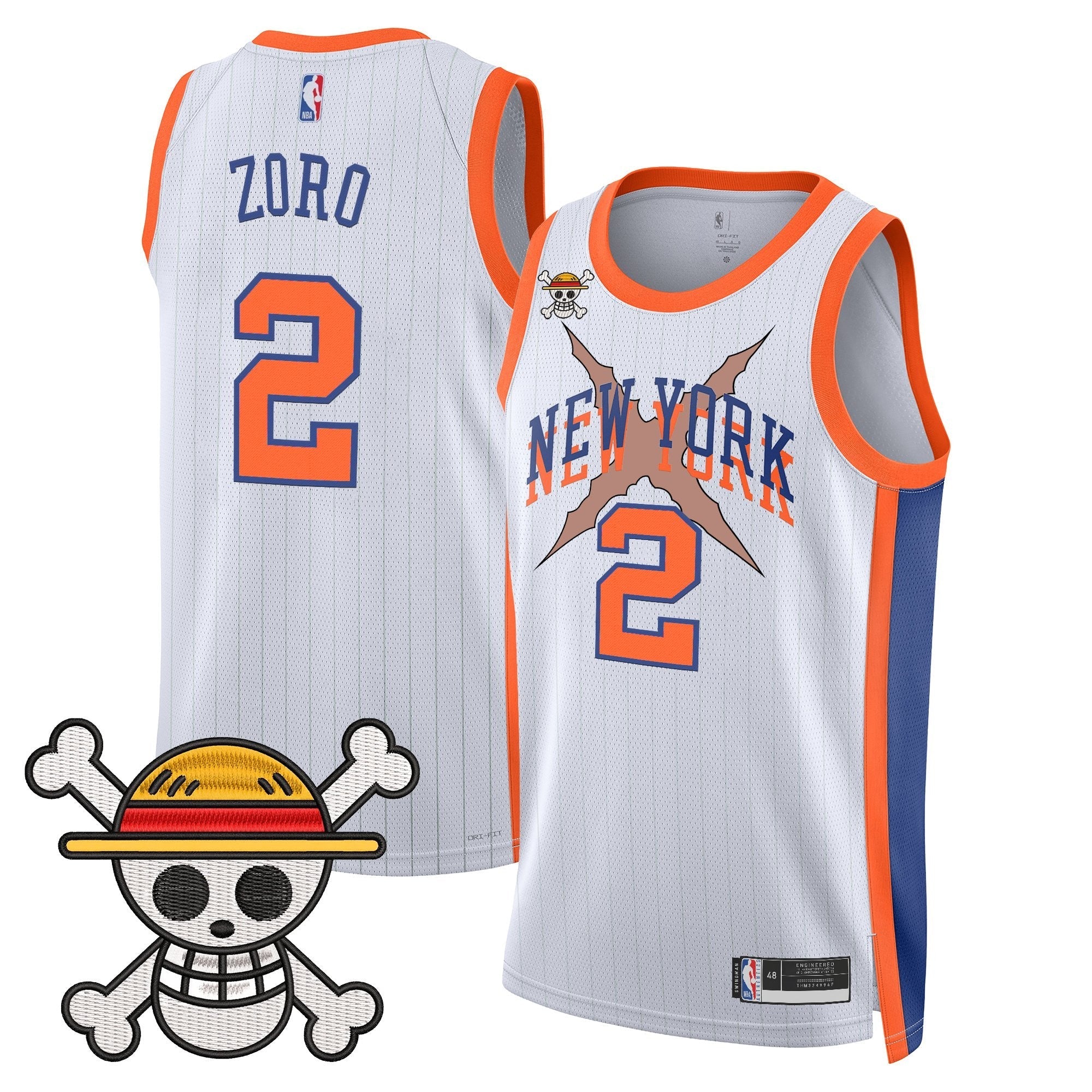 NYK x One Piece Swingman Jersey- Stitched